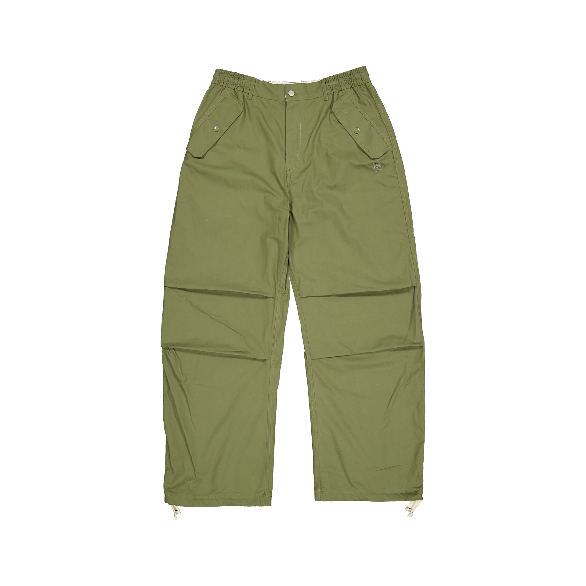 New Era Branded Loose Military Cargo Green Bark Pants