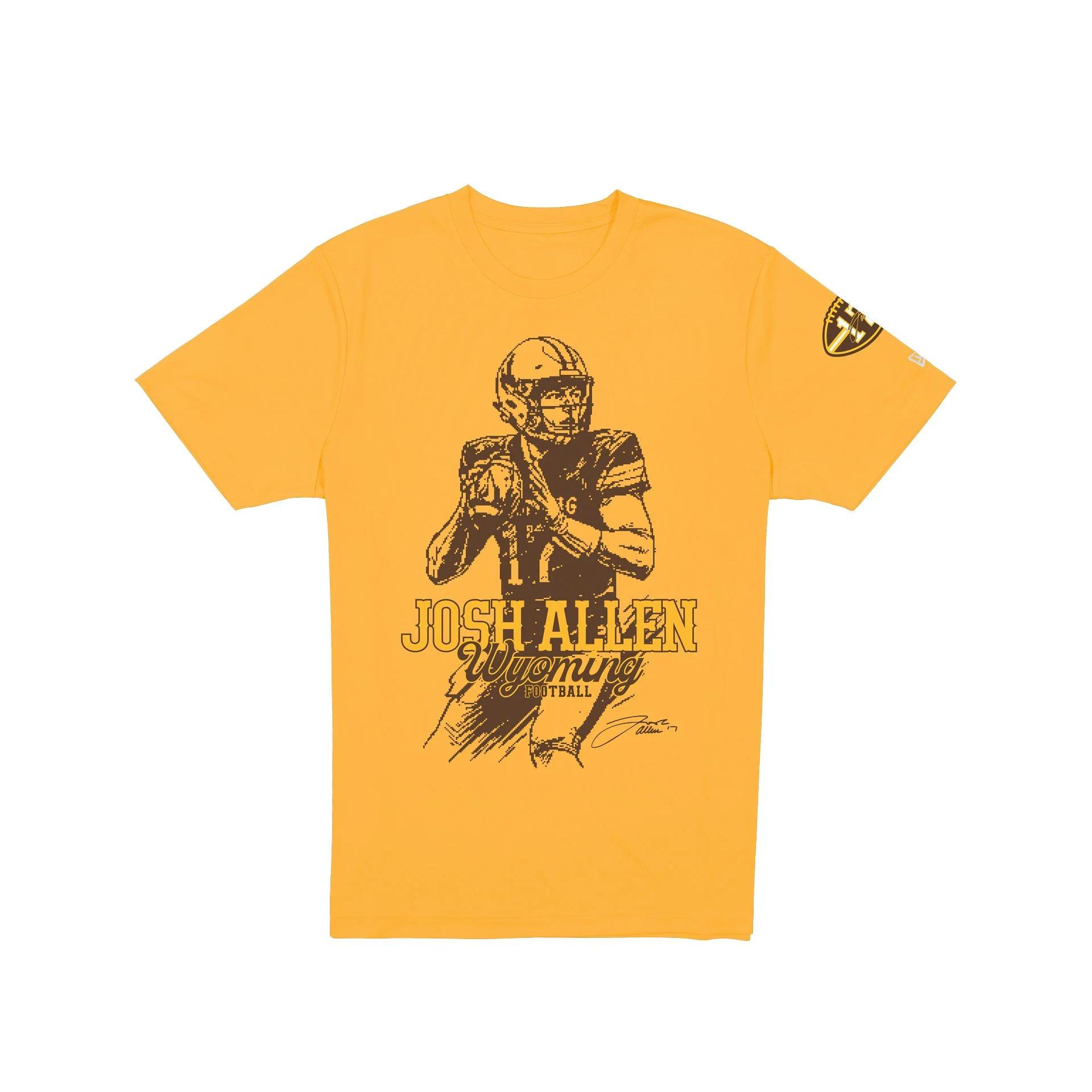 Wyoming Cowboys Josh Allen Jersey Retirement Gold T-Shirt