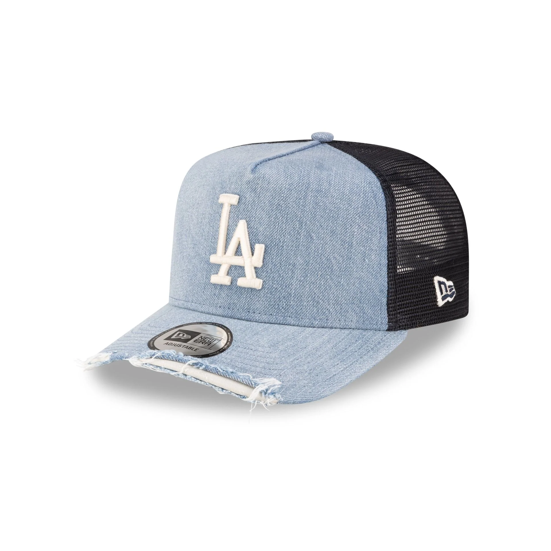 Los Angeles Dodgers Distressed Denim 9FORTY A-Frame Trucker Hat