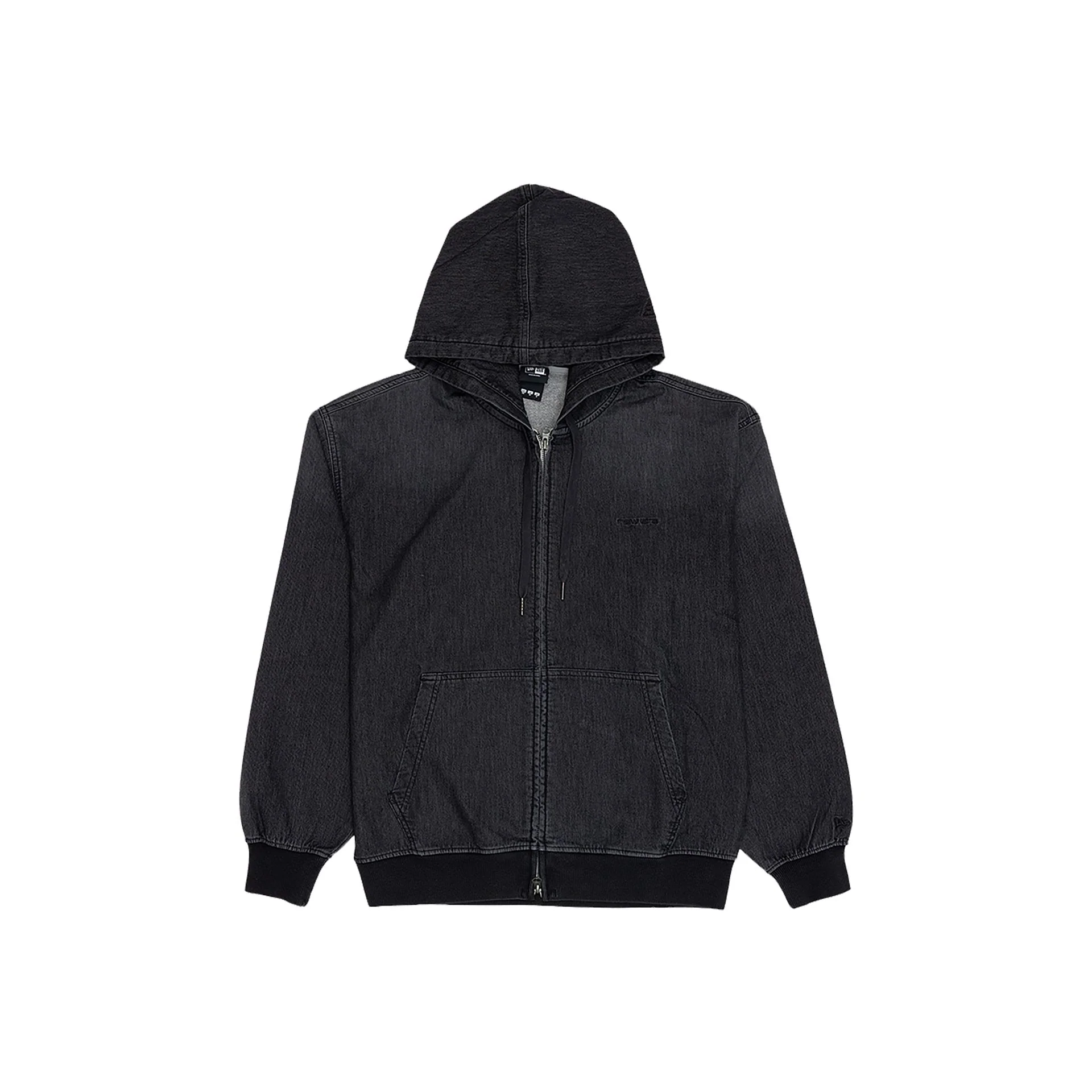 New Era Cap Washed Black Zip-Up Sweat Jacket