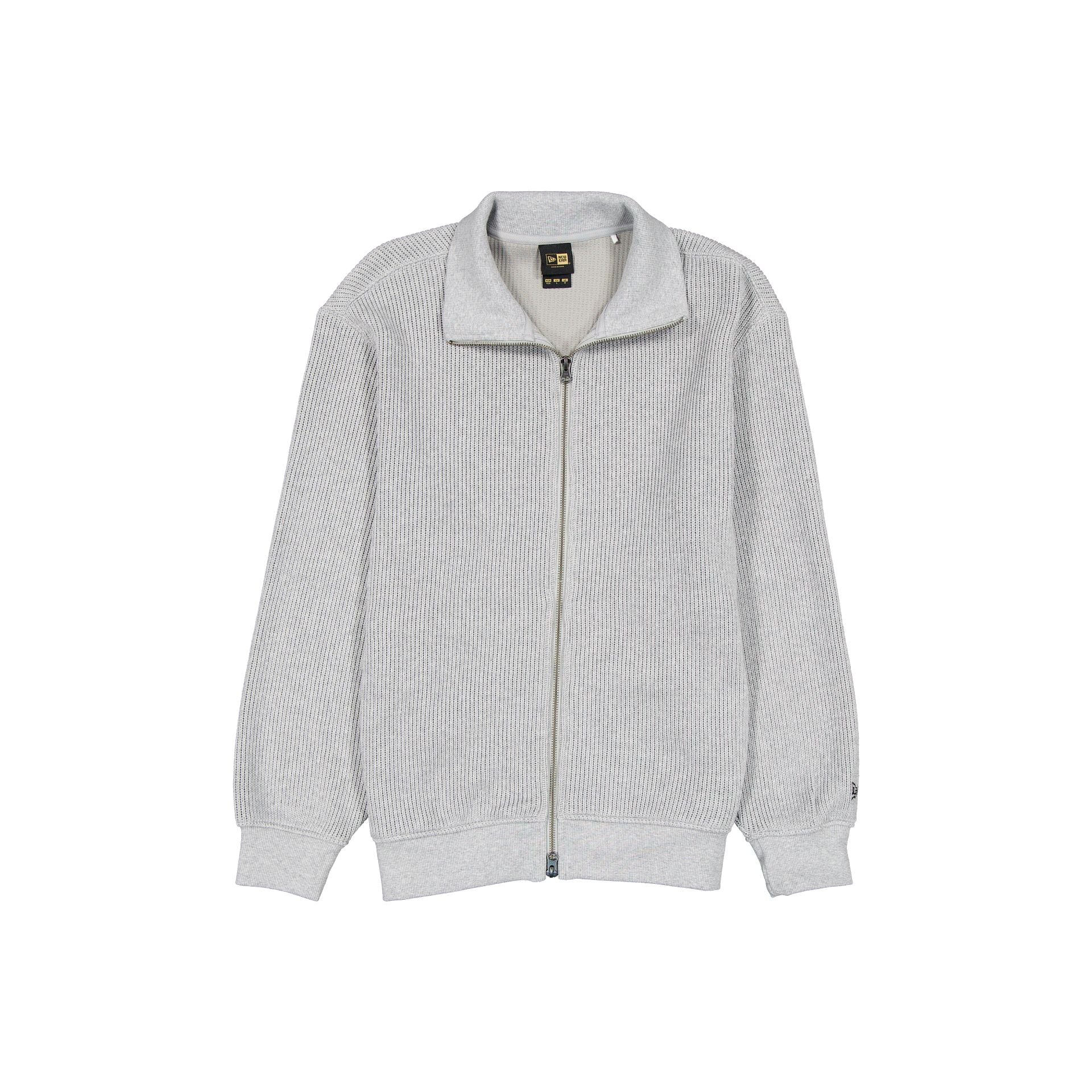 New Era Cap Black Label Knit Heather Gray Zip-Up Jacket