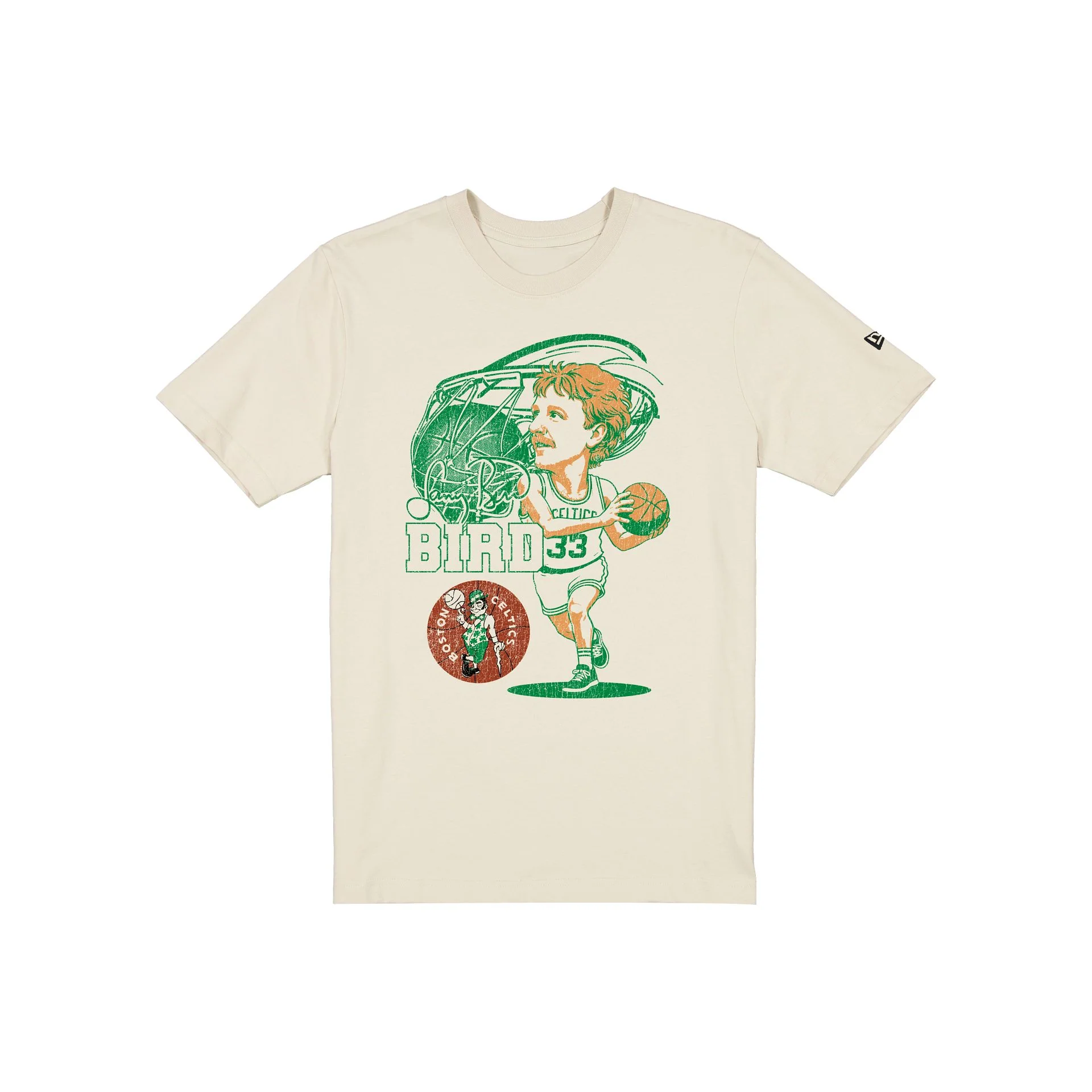 Boston Celtics Hardwood Classics Larry Bird Caricature T-Shirt