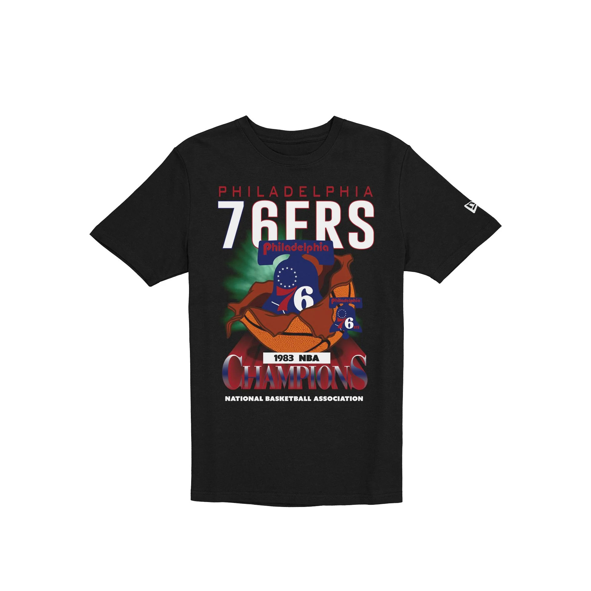 Philadelphia 76ers Hardwood Classics 1983 Champions Black T-Shirt