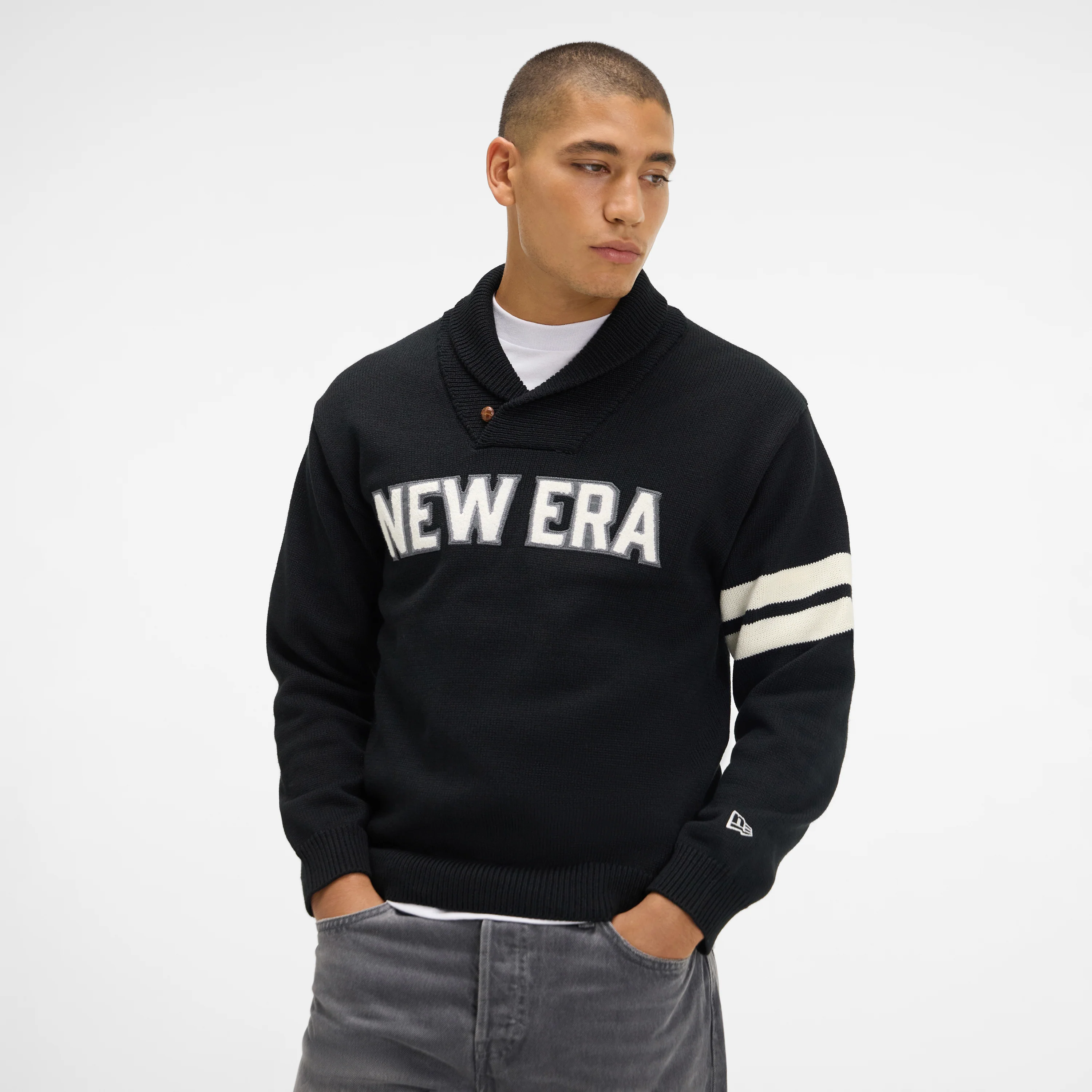 New Era Cap Black Shawl Sweater