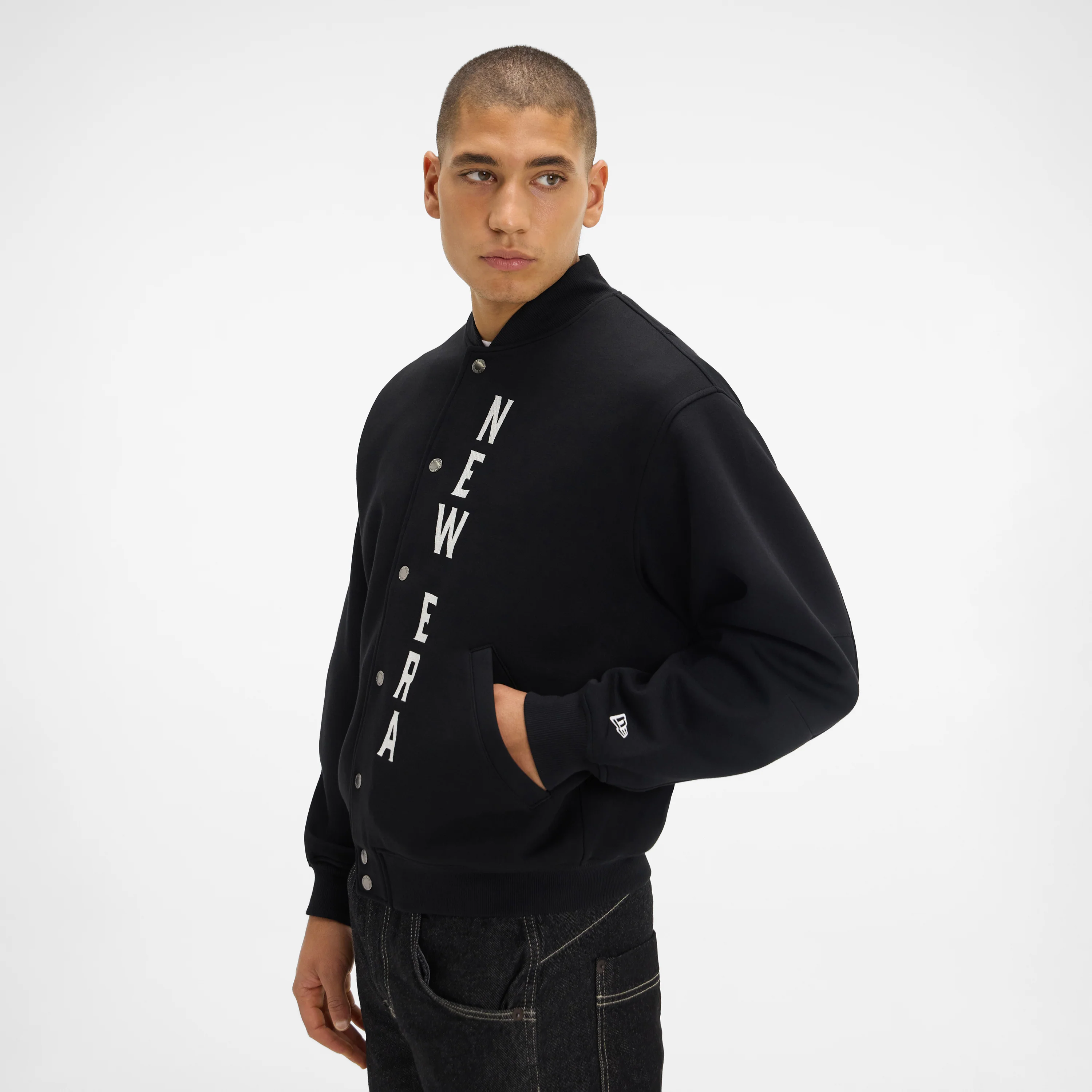 New Era Cap Tech Sweat Black Varsity Jacket