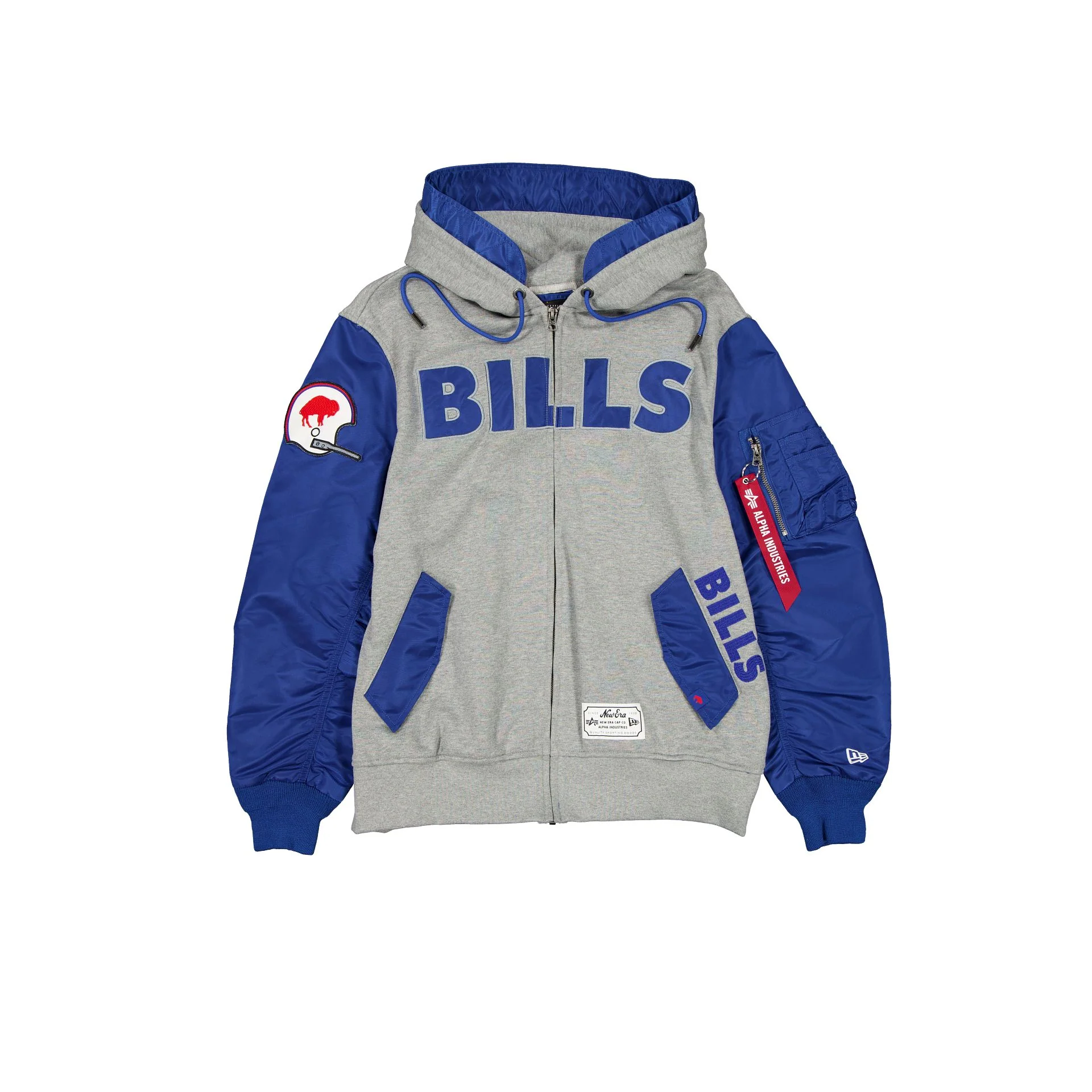 Alpha Industries x Buffalo Bills Historic Gray MA-1 Full Zip Fleece Jacket