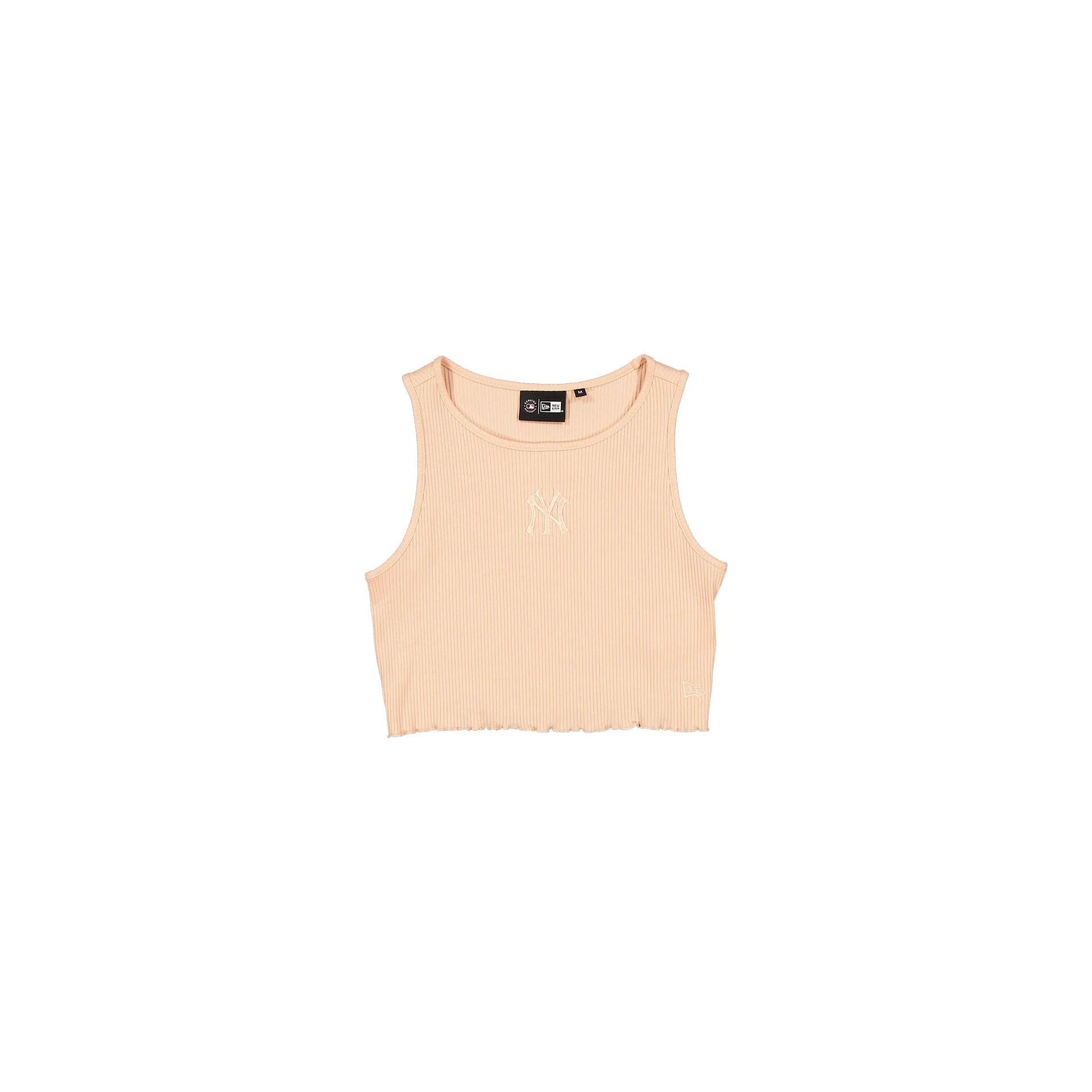 New York Yankees Tonal Cropped Rib Pastel Pink Women's Tank Top