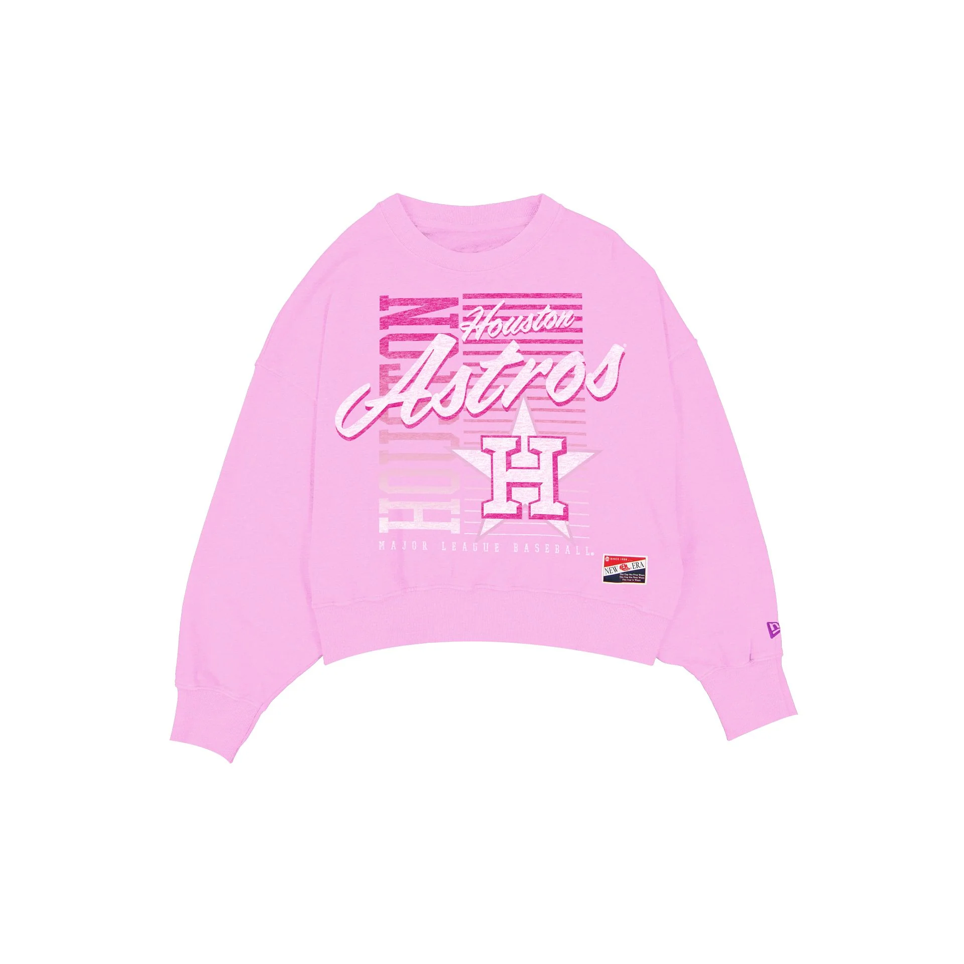 Houston Astros Throwback Women's Washed Pink Crewneck