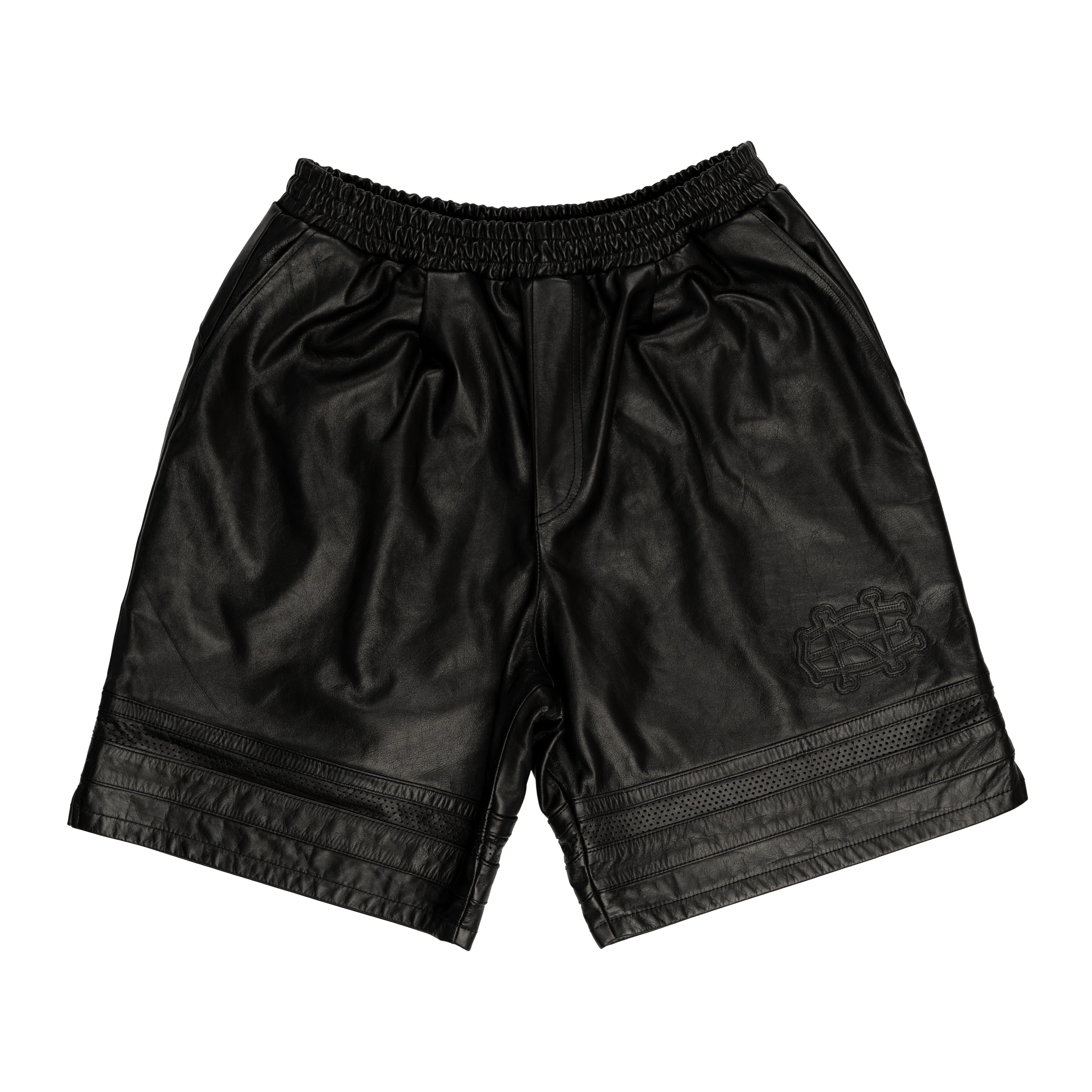 New Era Branded Marauder Leather Shorts