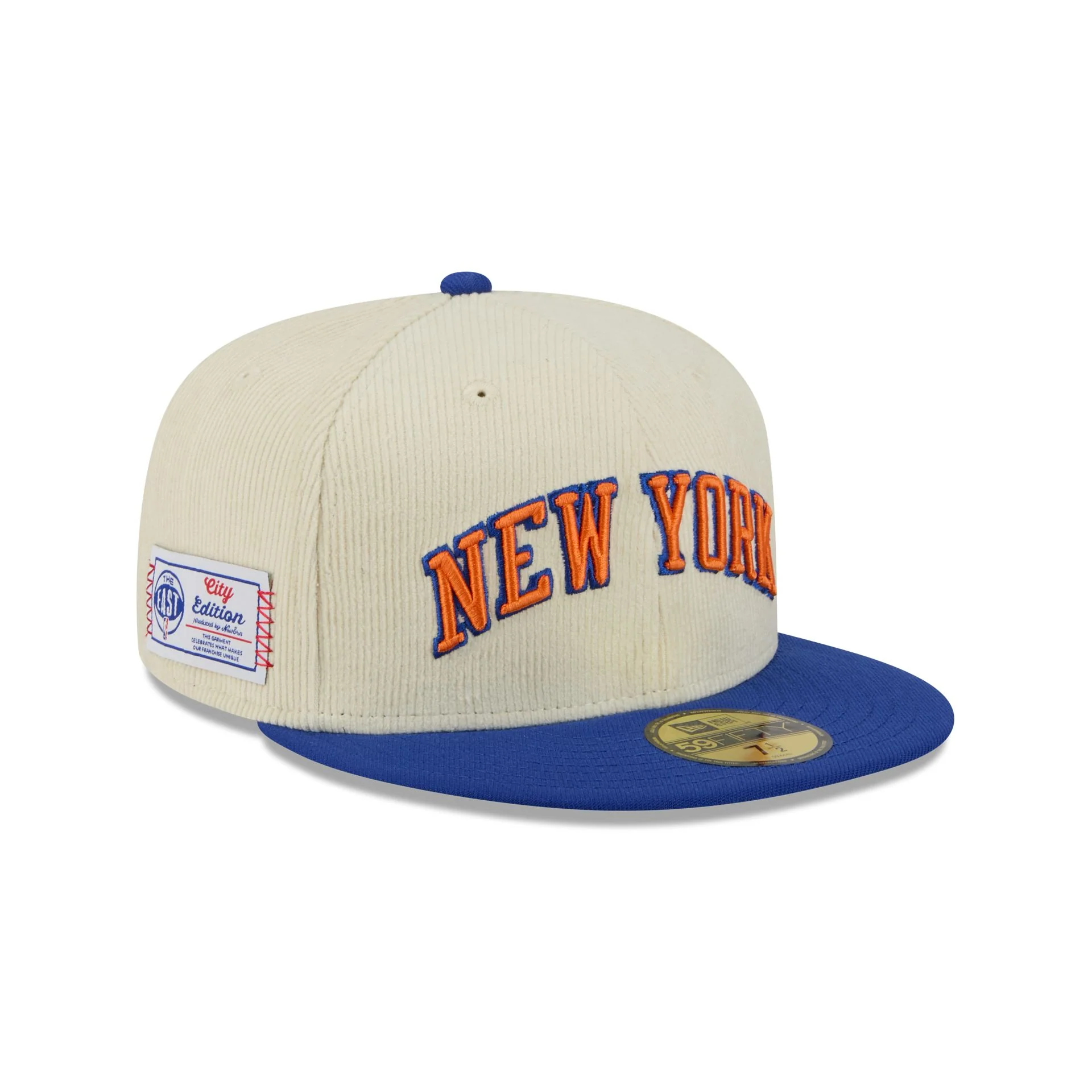 New York Knicks 2025 City Edition Chrome White Corduroy 59FIFTY Fitted Hat