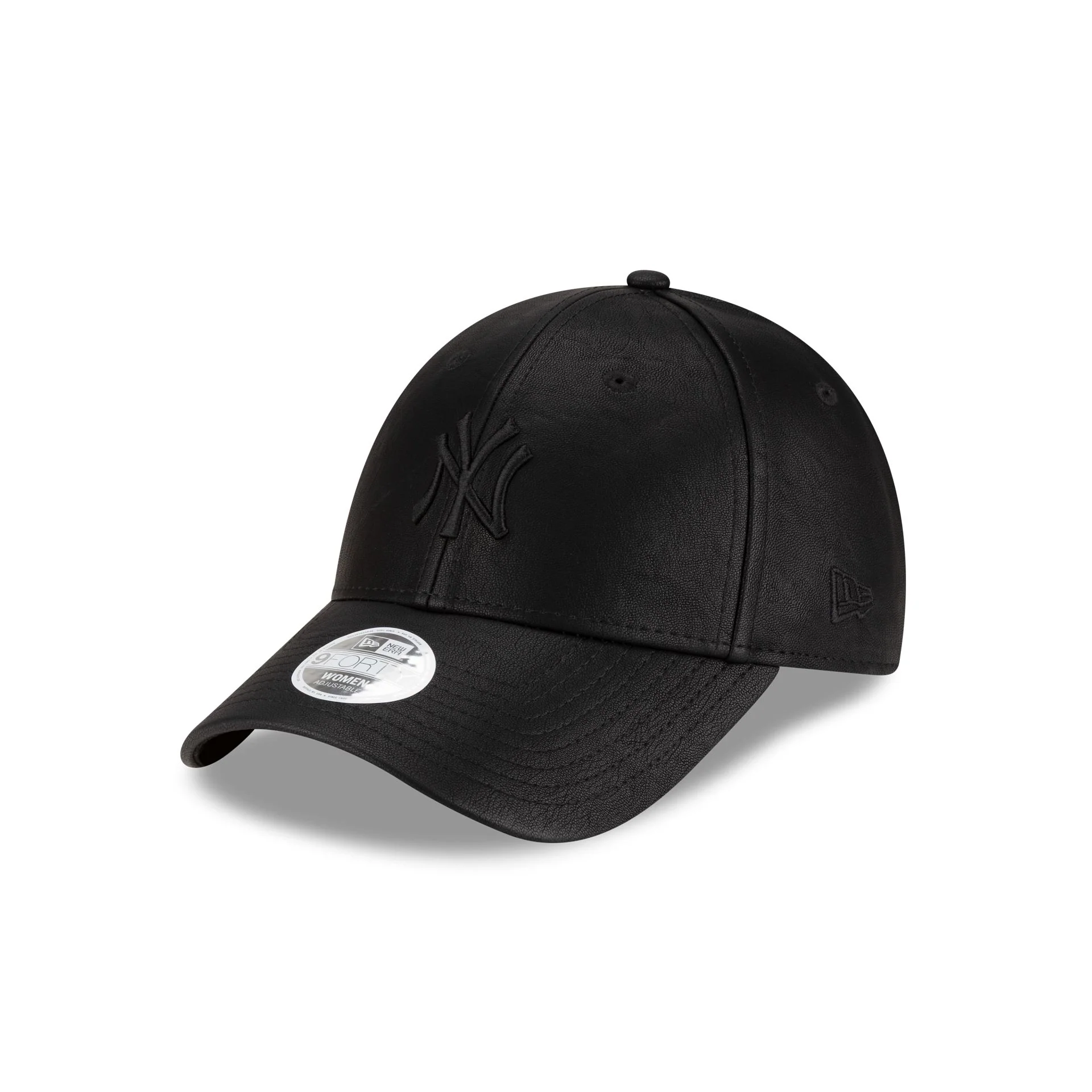 New York Yankees Faux Leather Women's Black 9FORTY Adjustable Hat