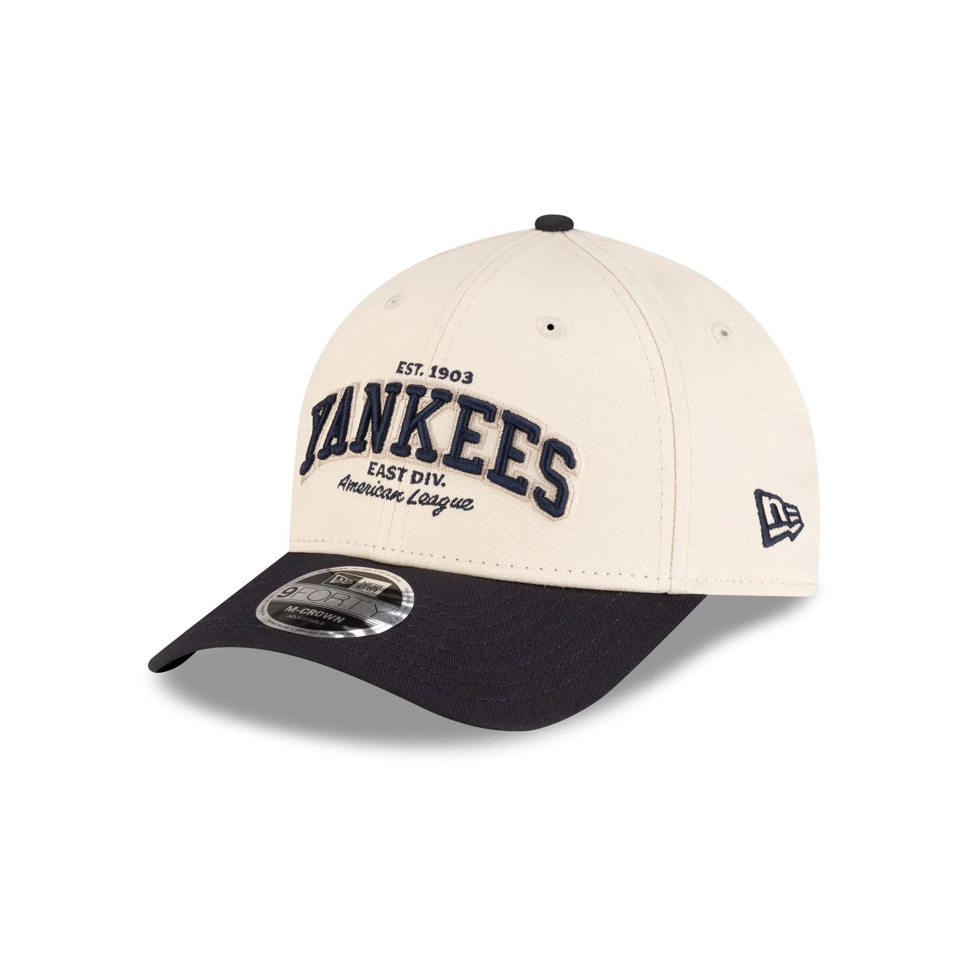 New York Yankees Wordmark Light Cream 9FORTY M-Crown Adjustable Hat