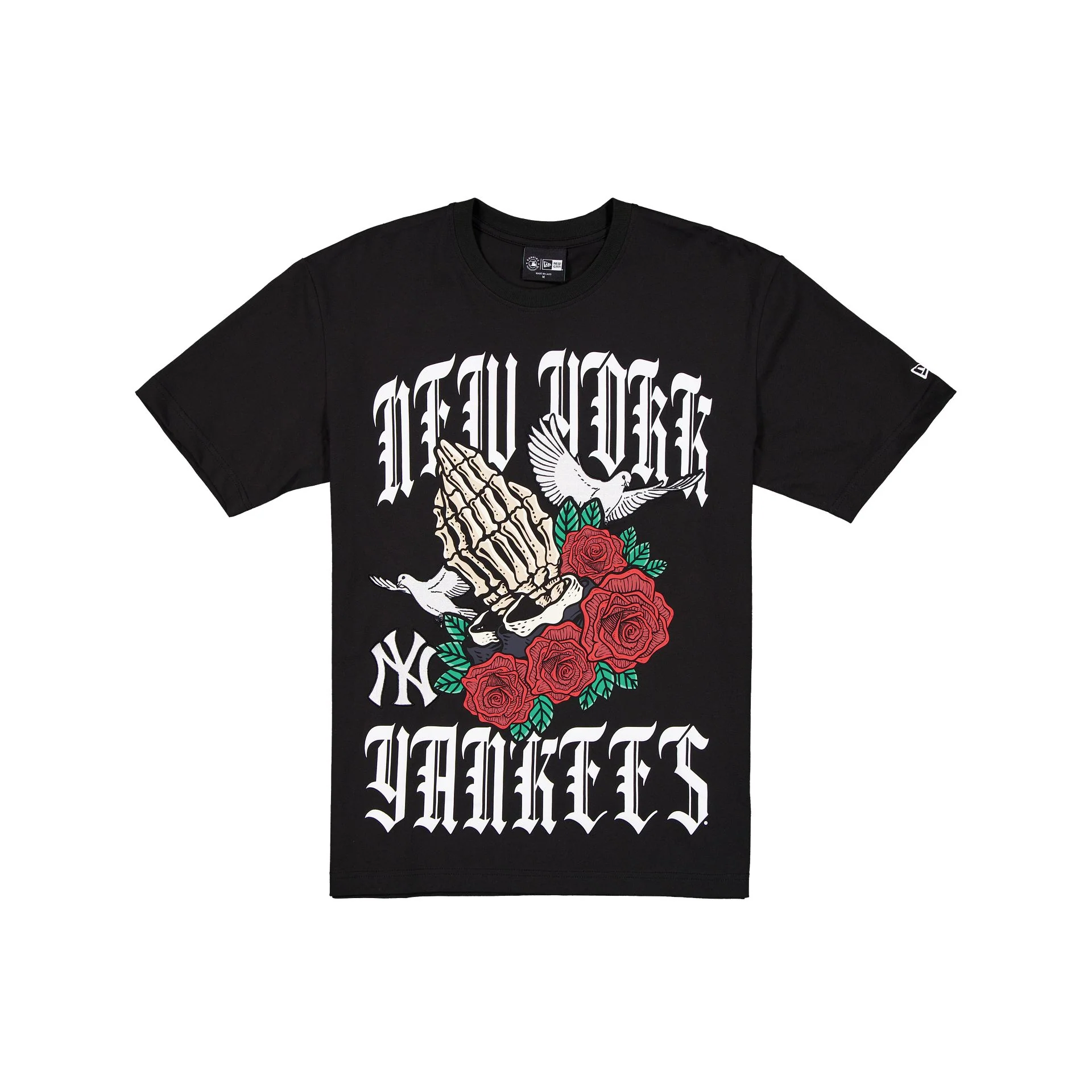New York Yankees Gothic Bloom Black T-Shirt