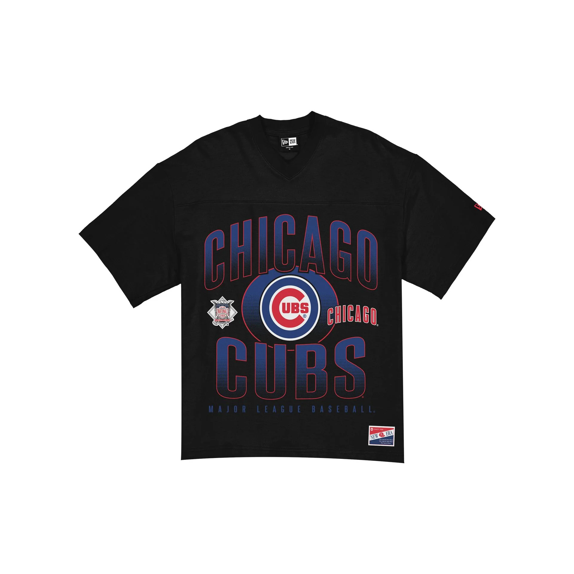 Chicago Cubs Throwback Black Boxy T-Shirt