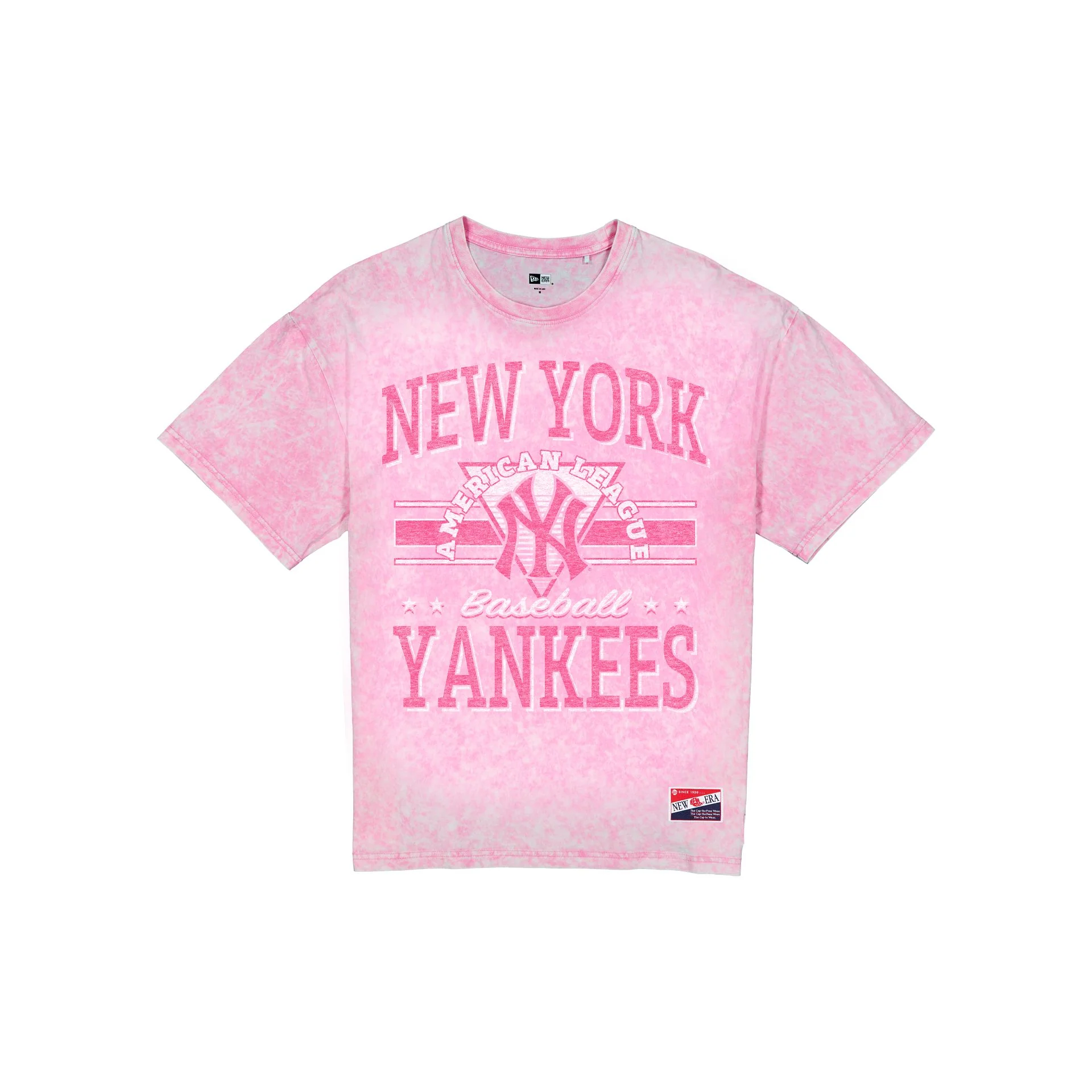 New York Yankees Throwback Vintage Wash Women's Pink T-Shirt