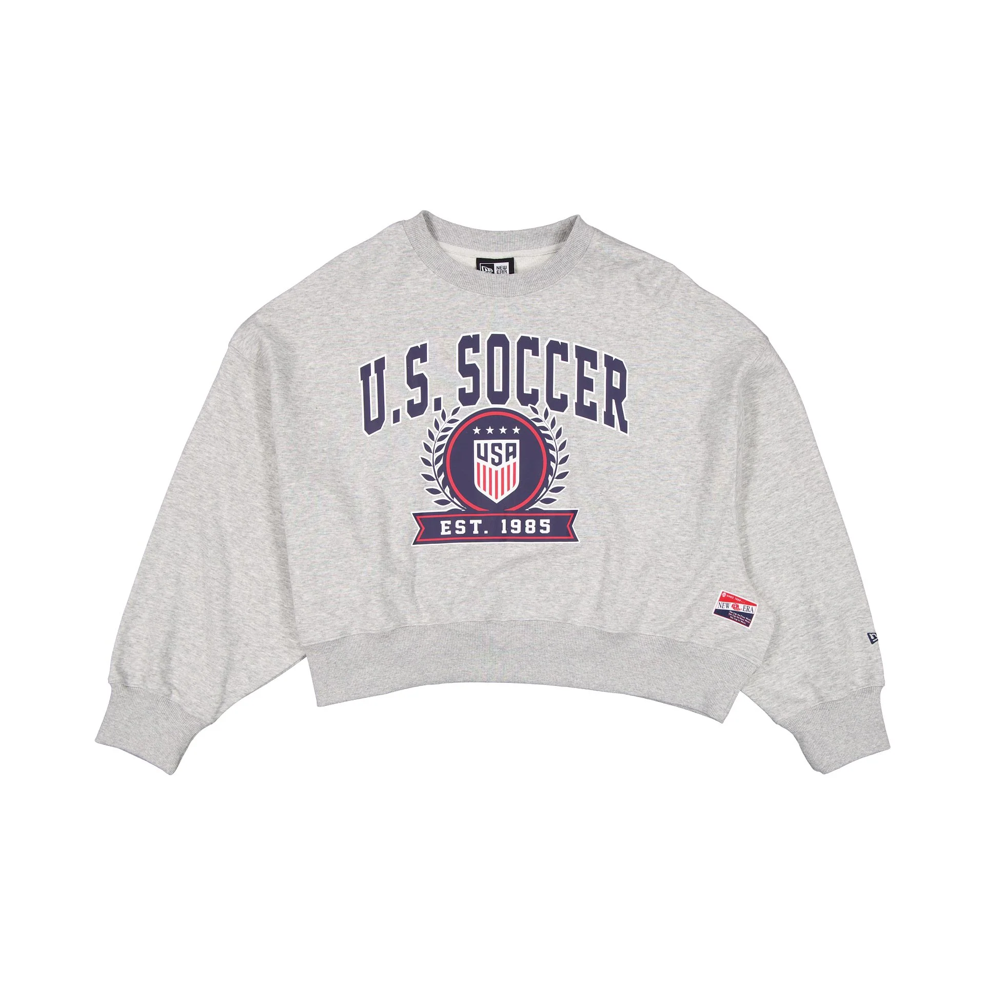 U.S. Soccer Women's National Team Women's Heather Gray Cropped Crewneck