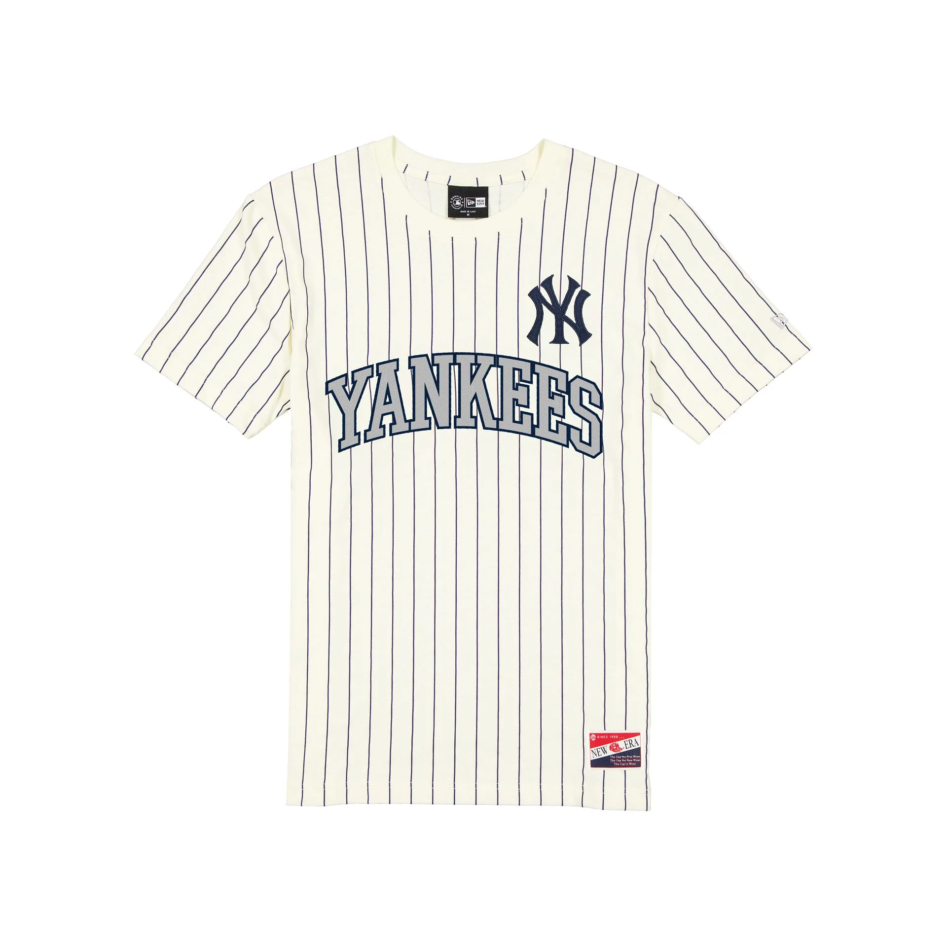 New York Yankees Throwback Applique Pinstripe Chrome White T-Shirt