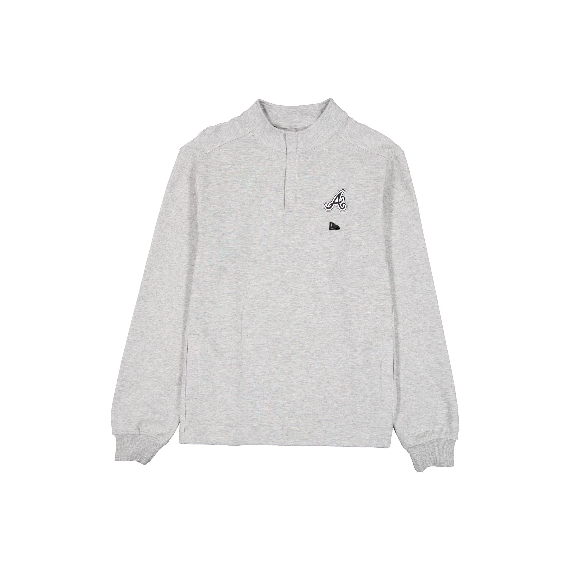 Atlanta Braves Logo Essentials Heather Gray Quarter Zip
