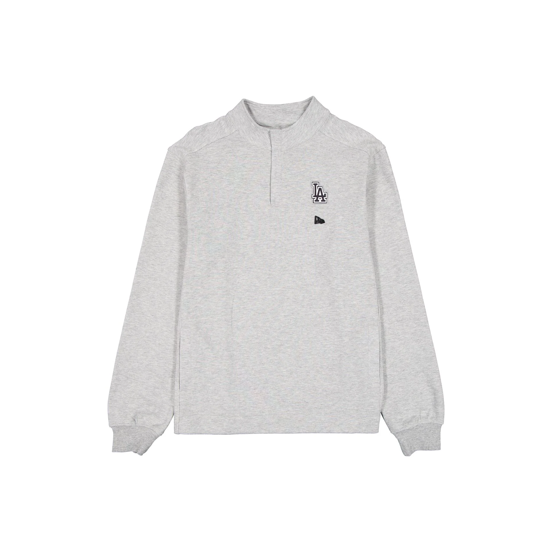 Los Angeles Dodgers Logo Essentials Heather Gray Quarter Zip