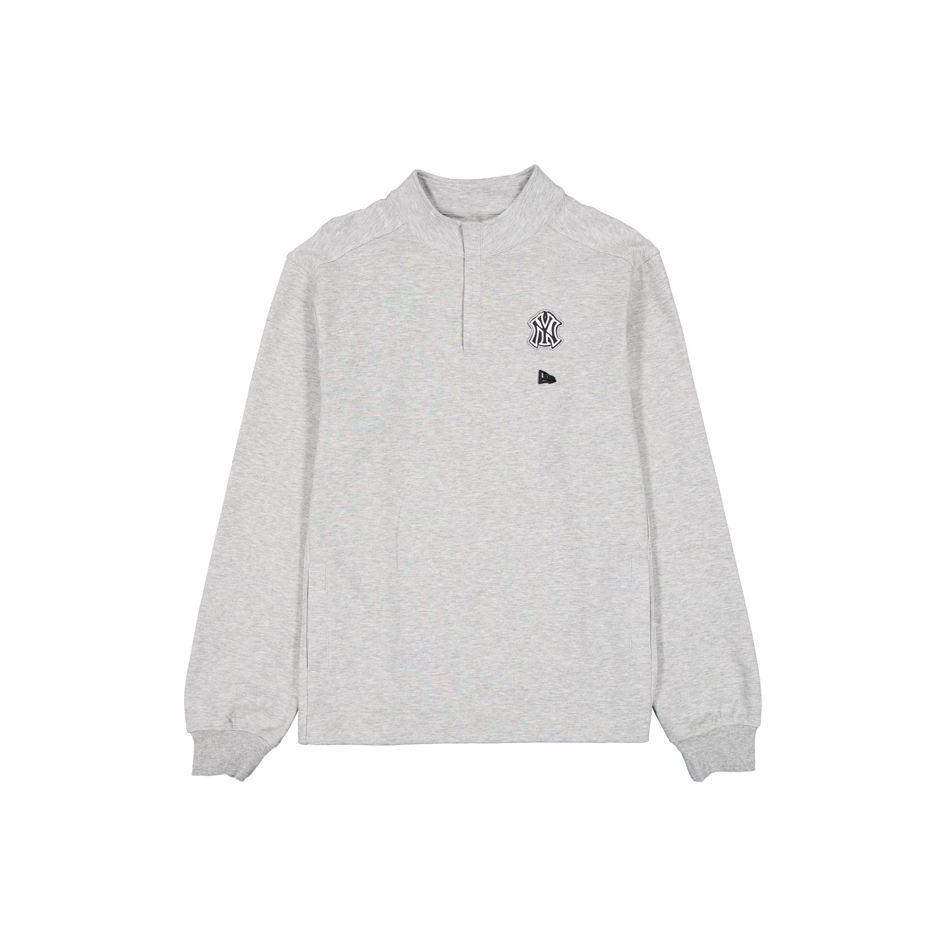 New York Yankees Logo Essentials Heather Gray Quarter Zip