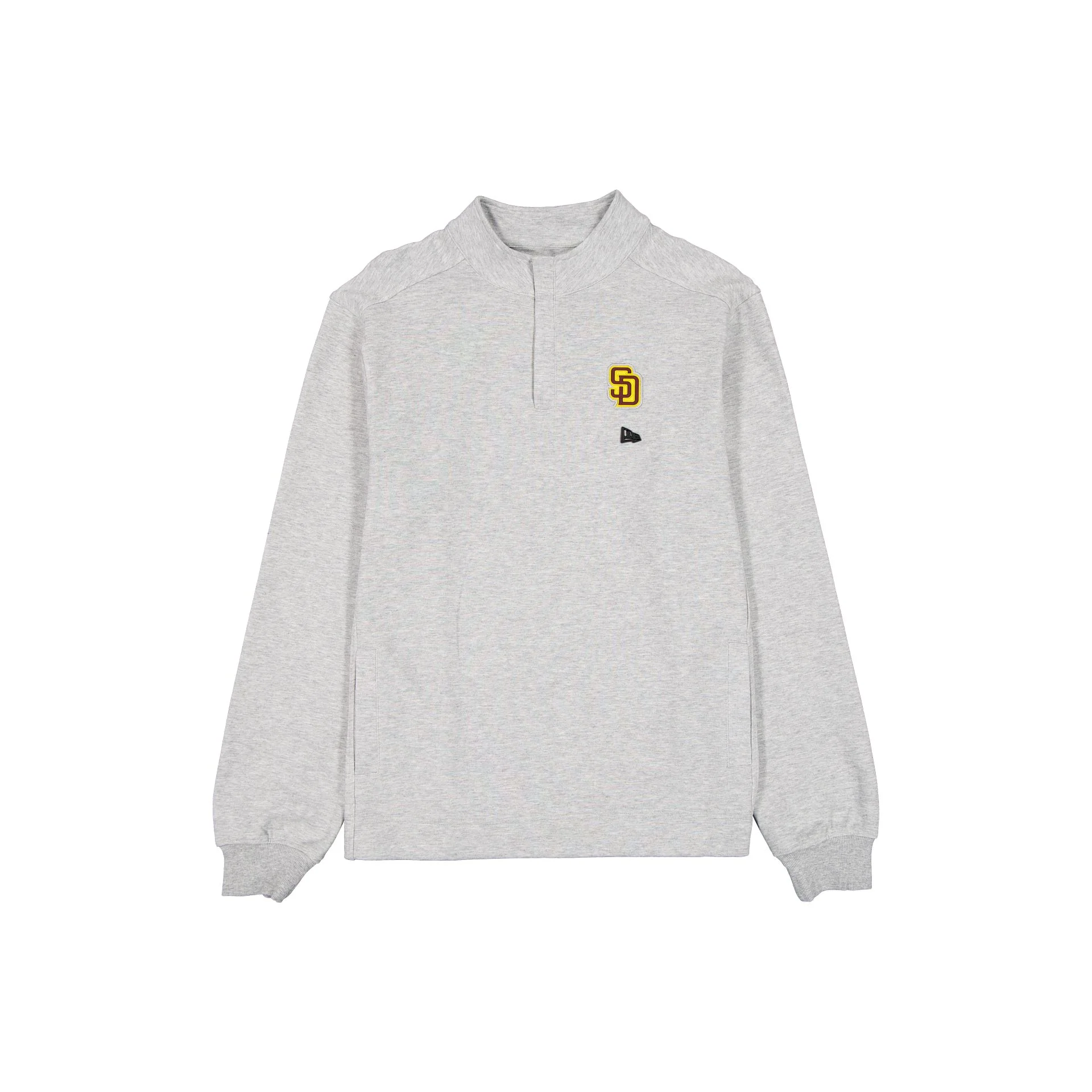 San Diego Padres Logo Essentials Heather Gray Quarter Zip