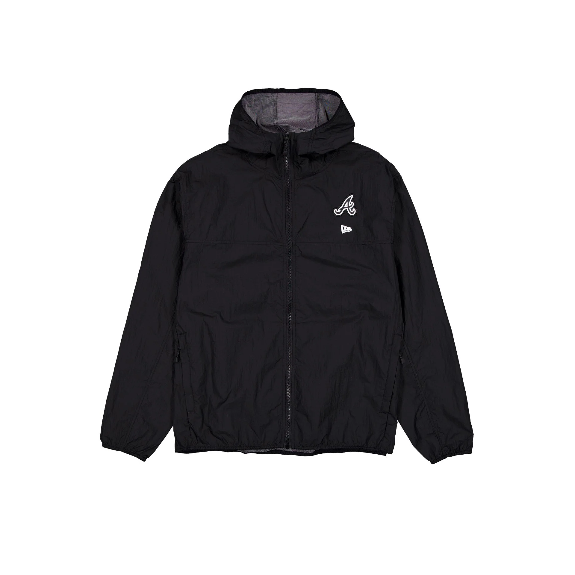 Atlanta Braves Logo Essentials Black Full-Zip Windbreaker