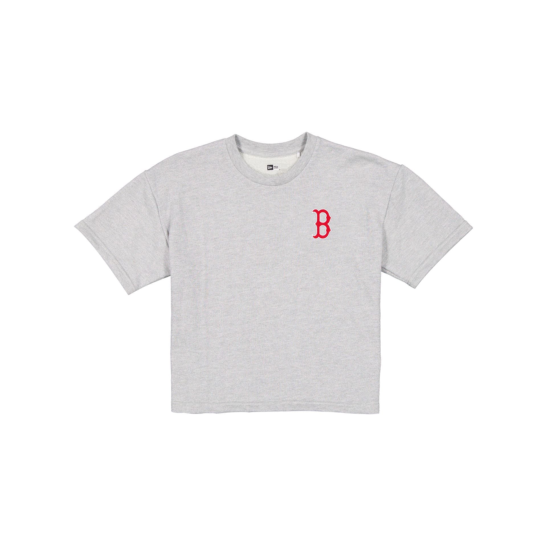 Boston Red Sox Glam Game Women's Cropped Heather Gray T-Shirt