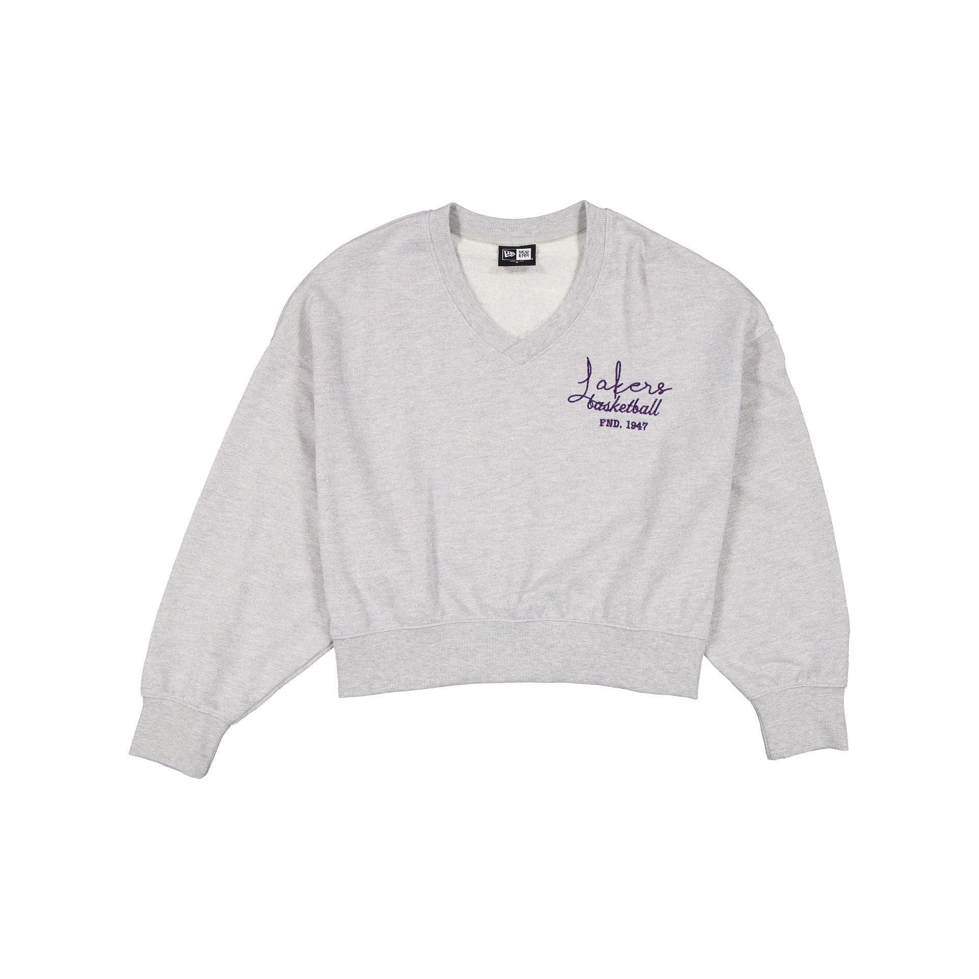 Los Angeles Lakers Glam Game Women's Oversized Glittery Crewneck