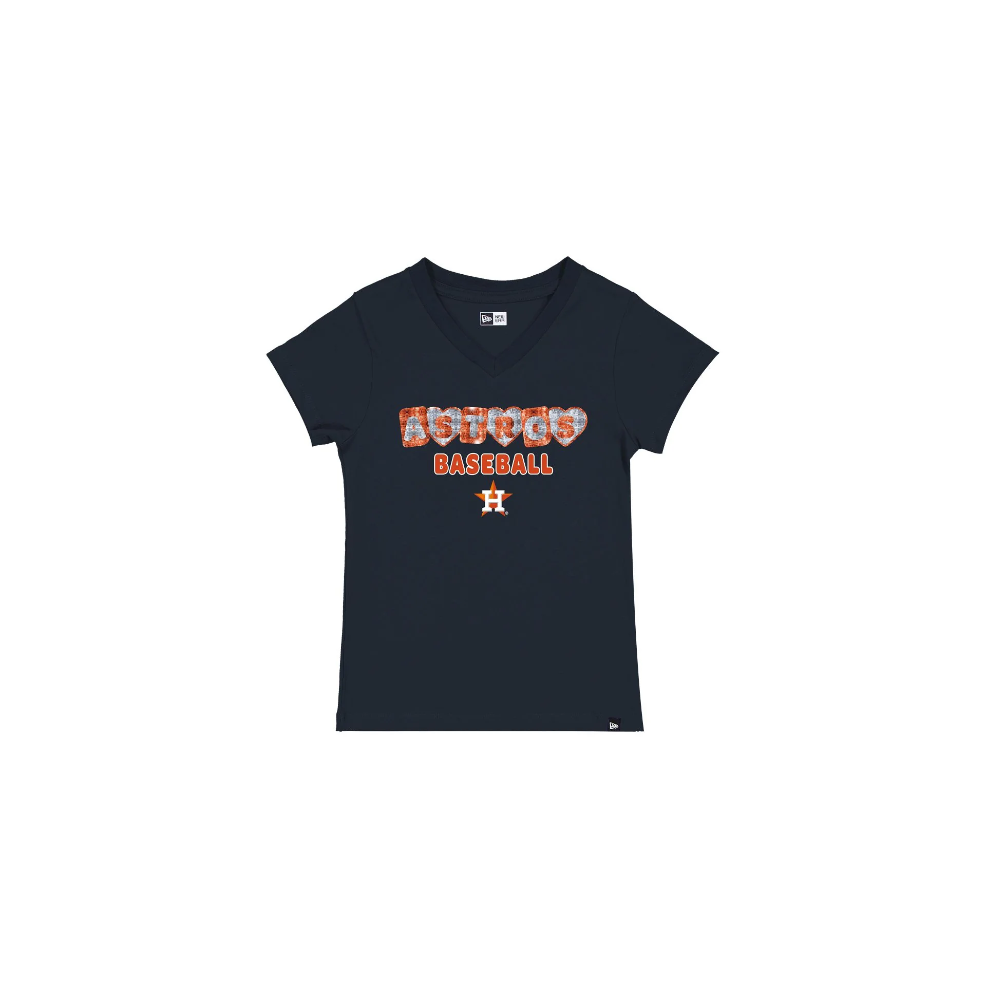 Houston Astros Sequin Hearts Girls T-Shirt
