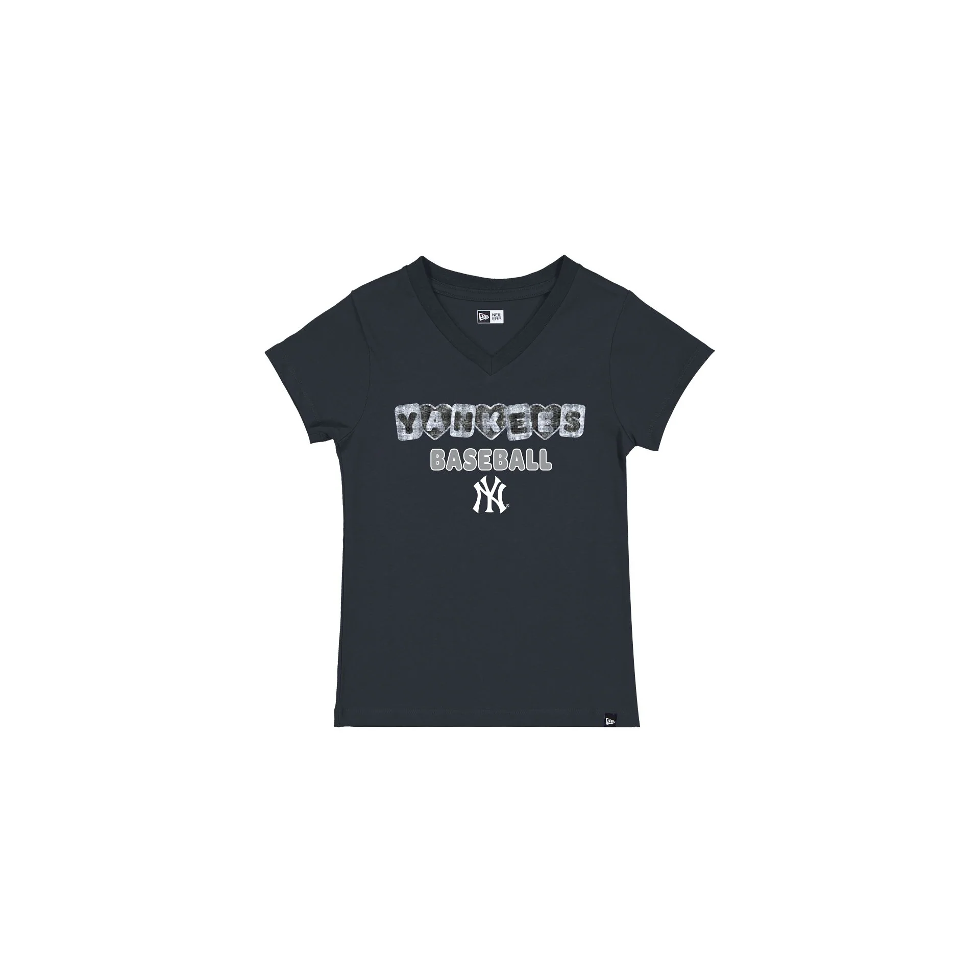 New York Yankees Sequin Hearts Girls T-Shirt