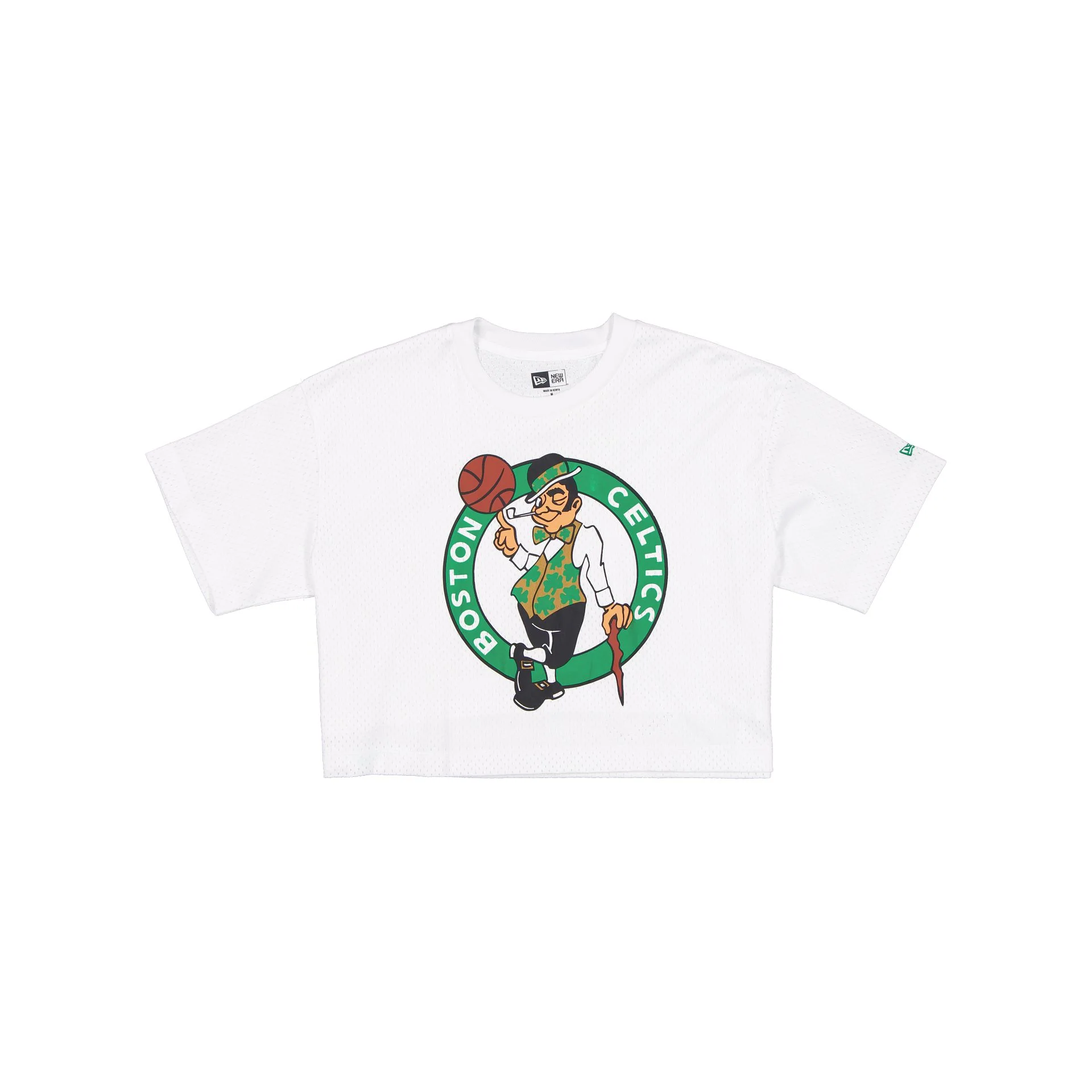 Boston Celtics Summer Women's White Cropped Jersey T-Shirt