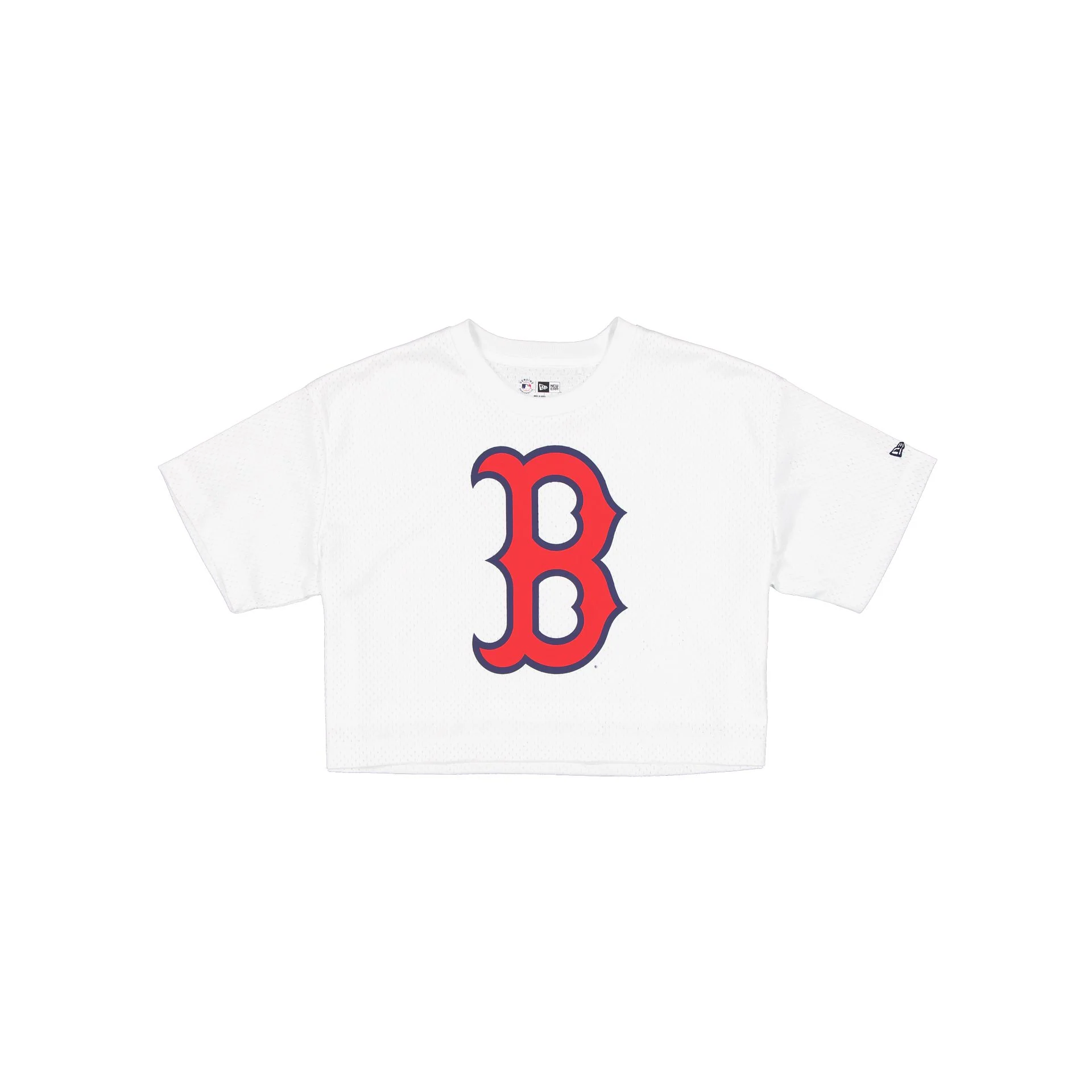 Boston Red Sox Summer Women's White Cropped Jersey T-Shirt