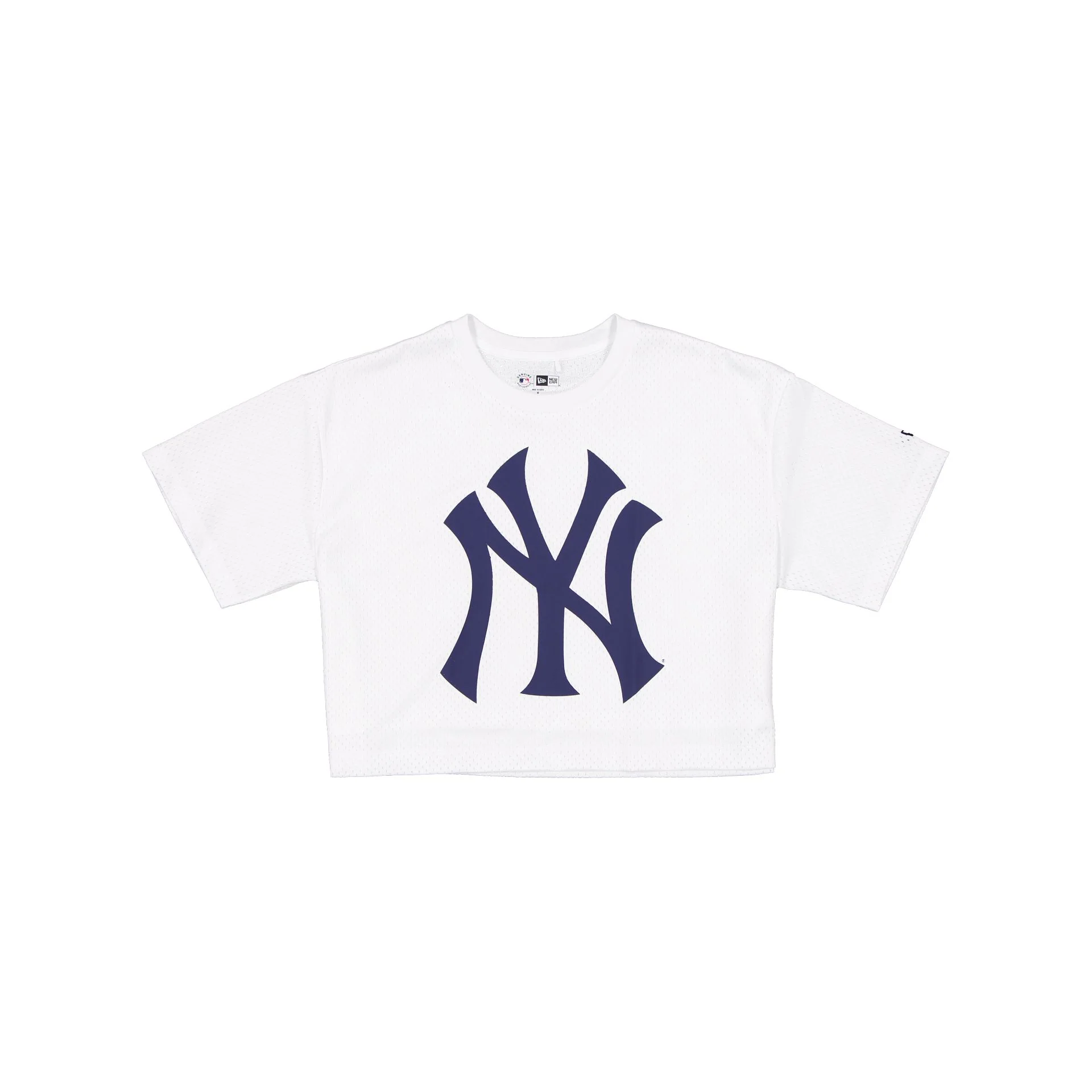 New York Yankees Summer Women's White Cropped Jersey T-Shirt