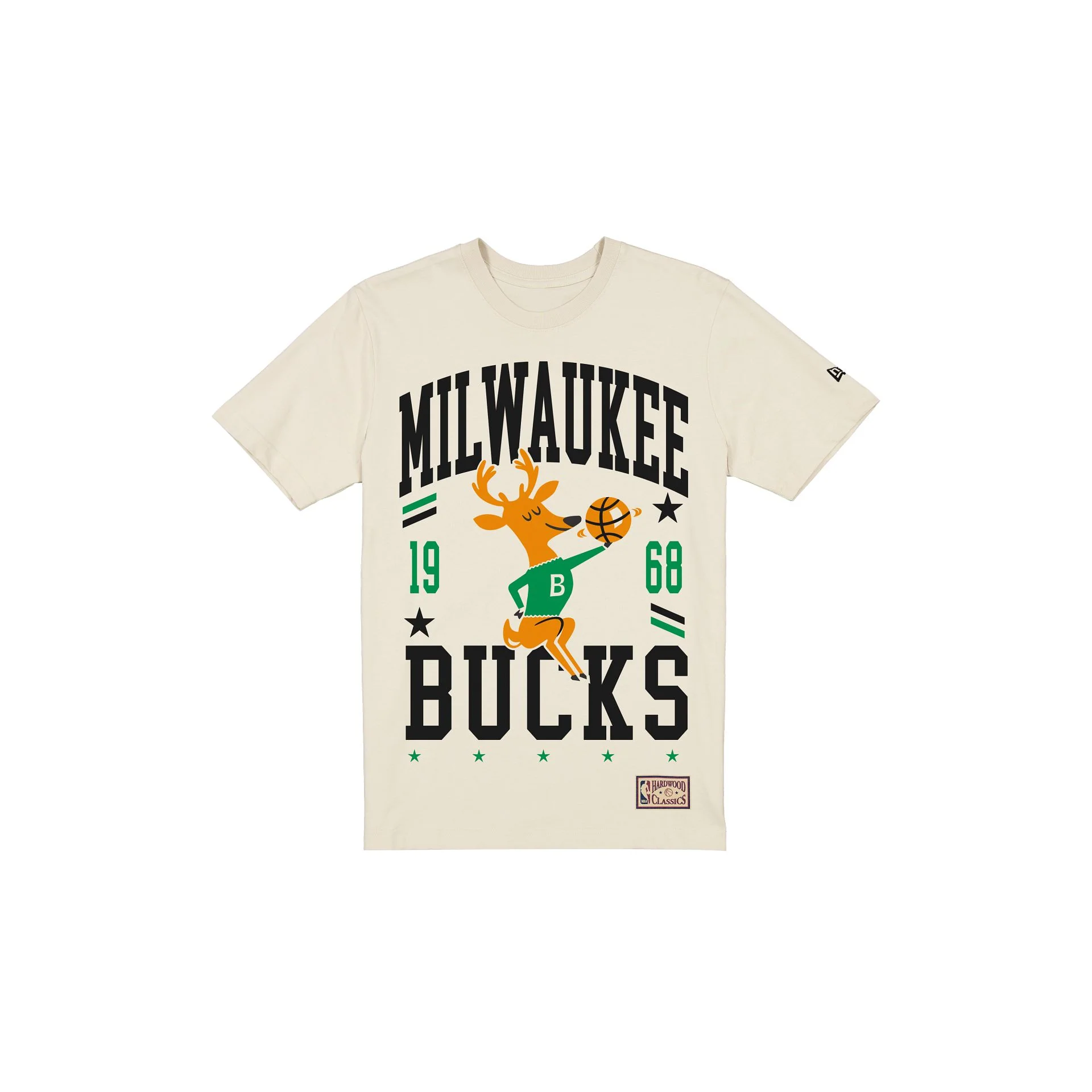 Milwaukee Bucks 1968-1992 Hardwood Classics Chrome White T-Shirt