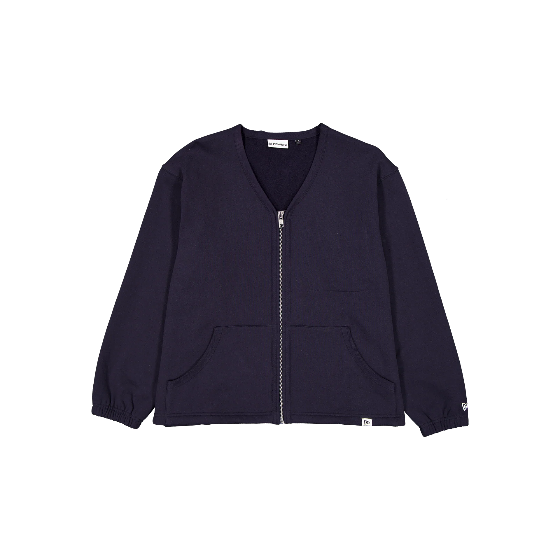 New Era Branded Navy Full-Zip Cardigan