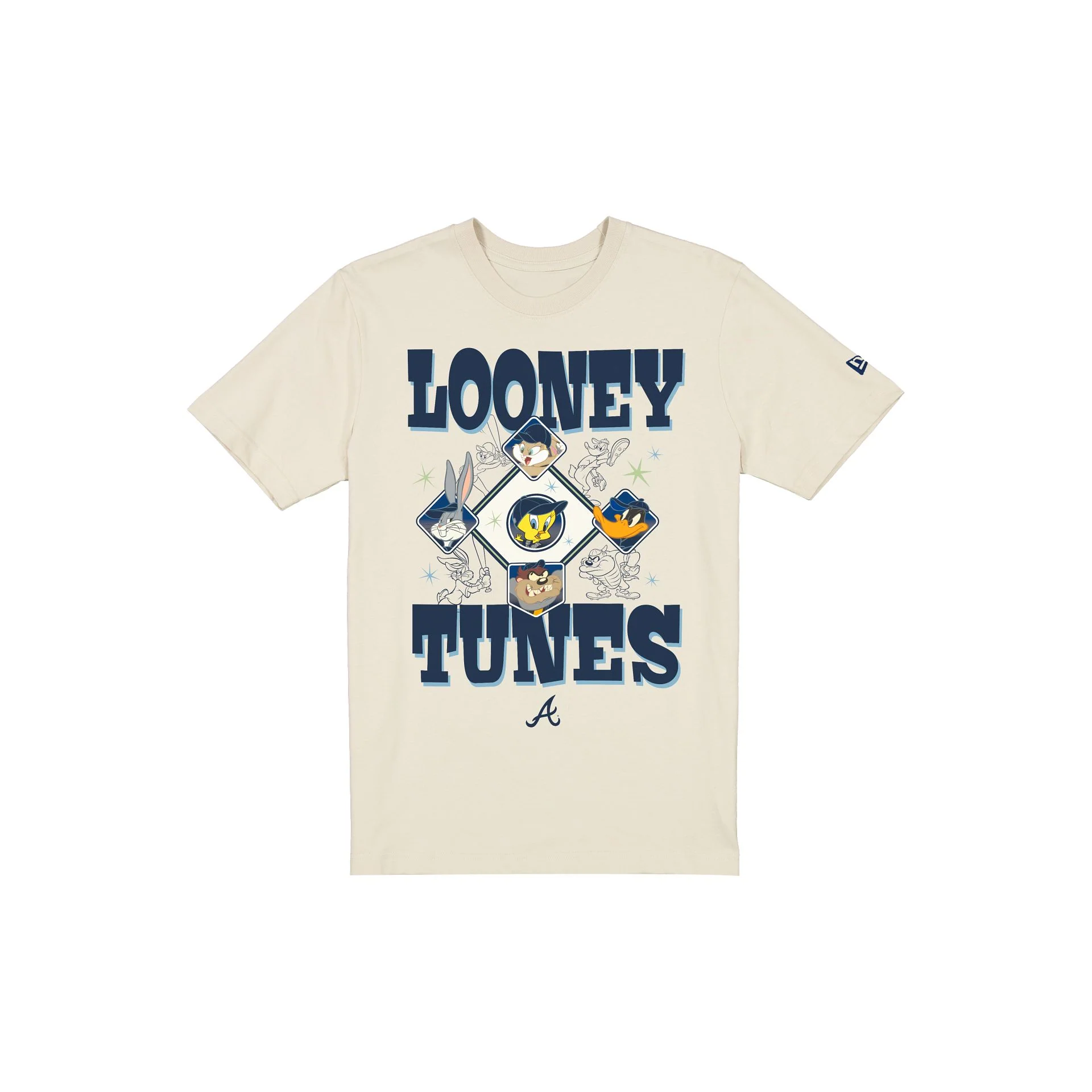 Atlanta Braves Looney Tunes Diamond Chrome White T-Shirt