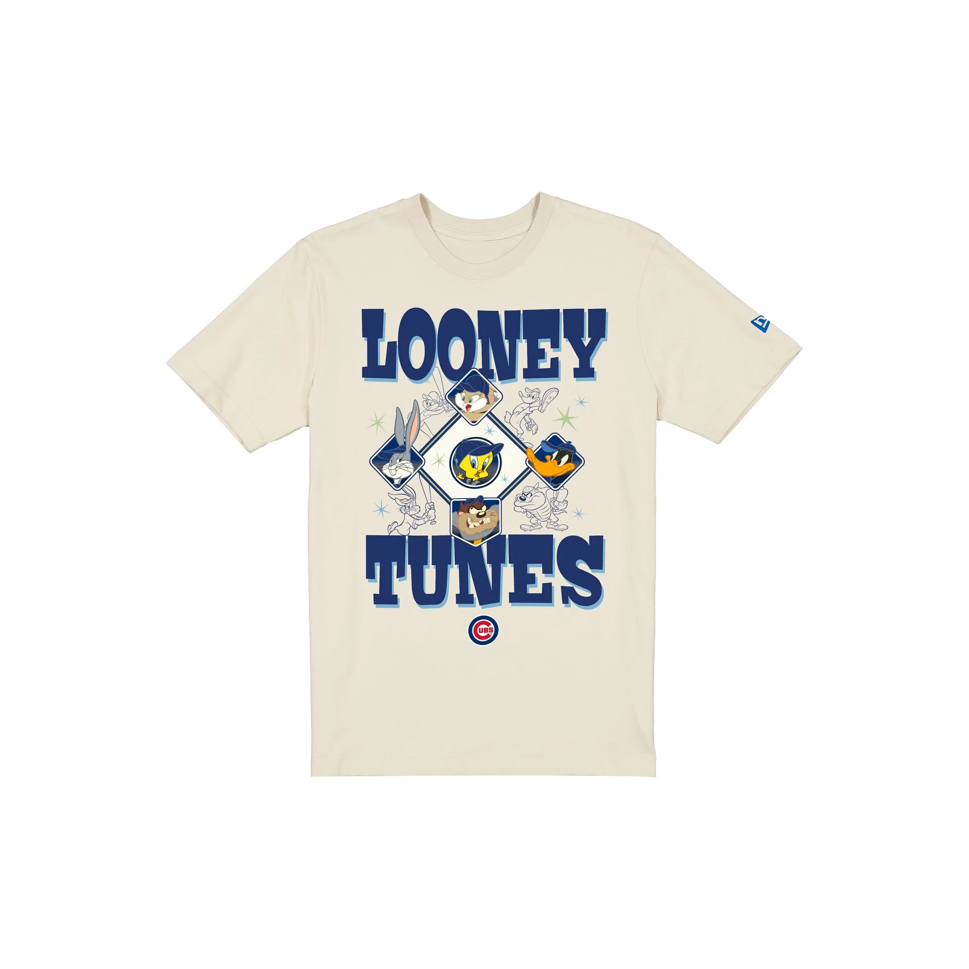 Chicago Cubs Looney Tunes Diamond Chrome White T-Shirt