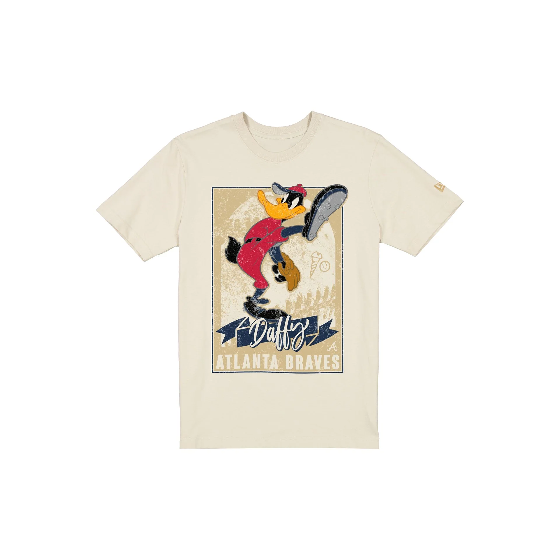Atlanta Braves Daffy Duck Pitch Chrome White T-Shirt