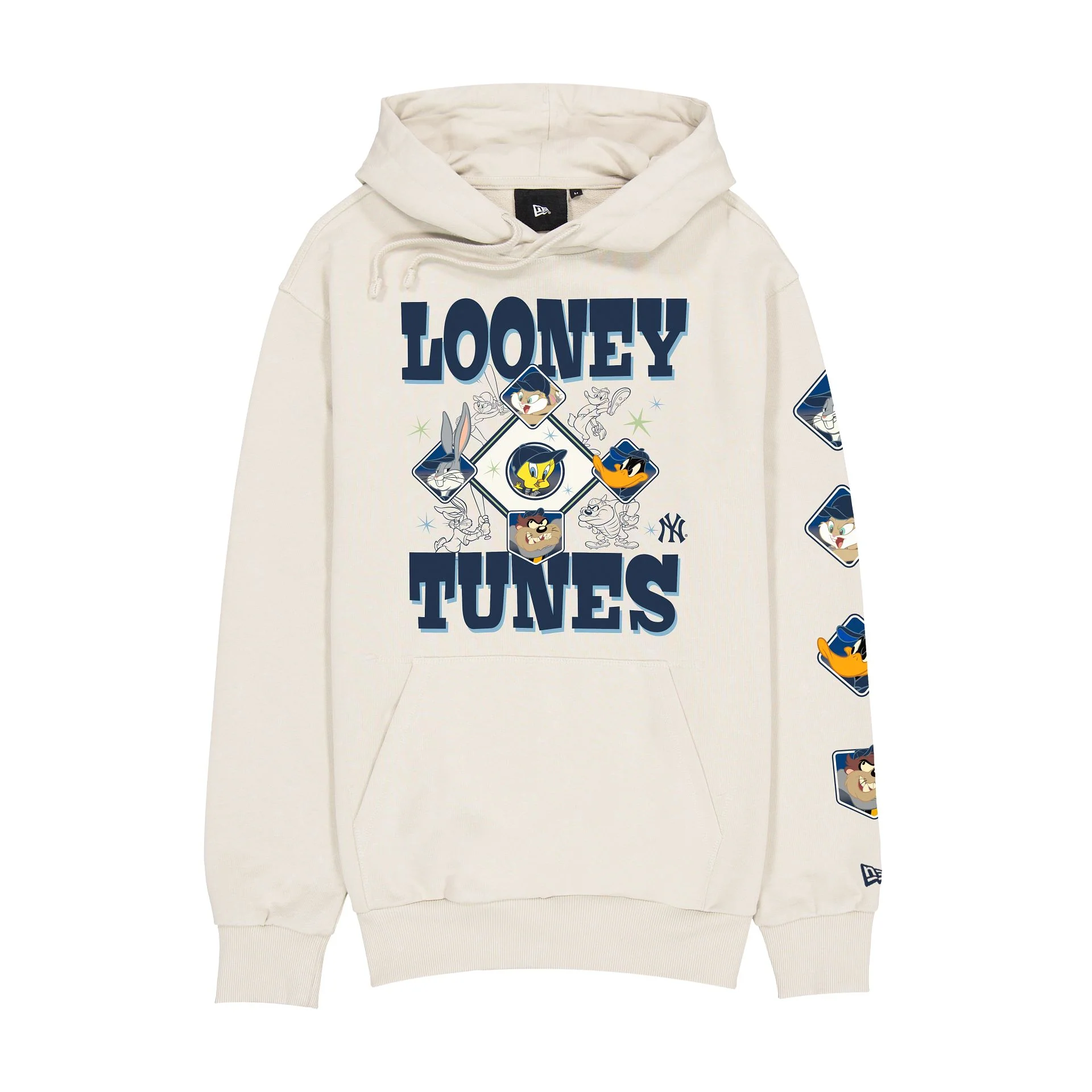 New York Yankees Looney Tunes Diamond Chrome White Hoodie
