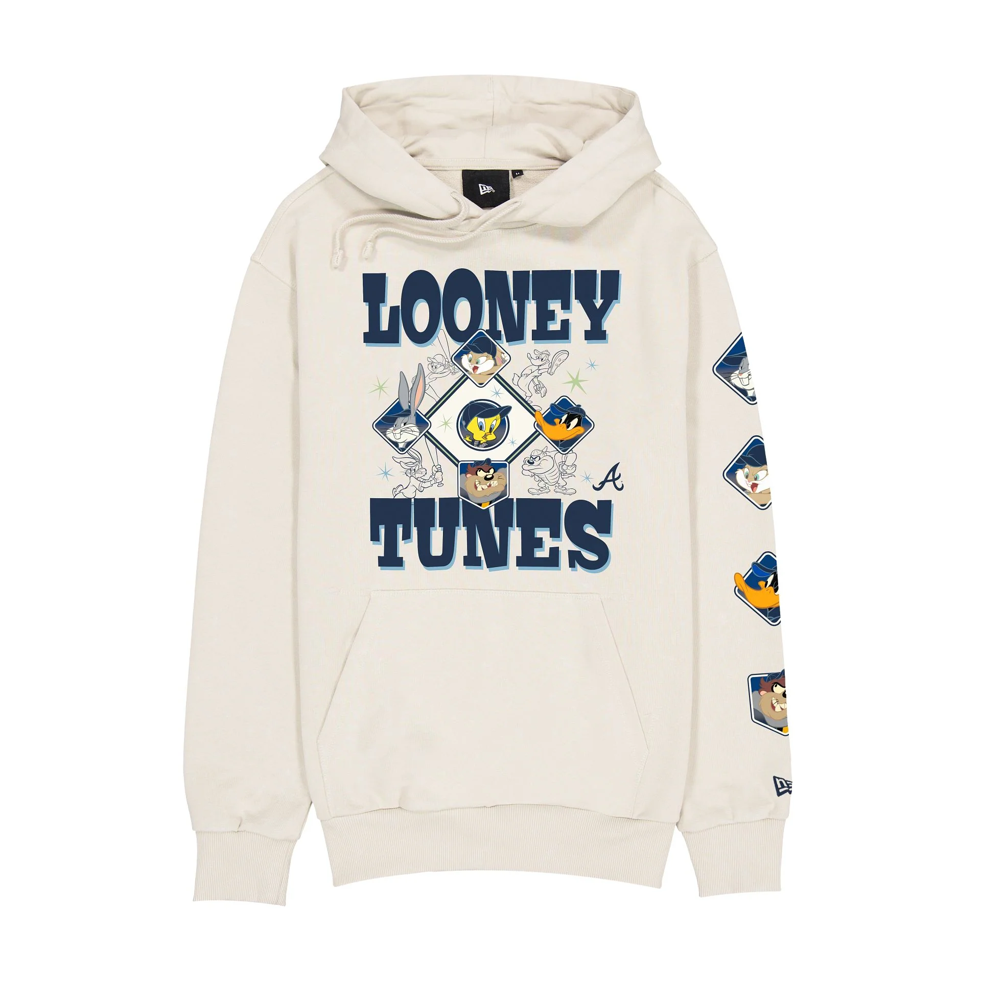 Atlanta Braves Looney Tunes Diamond Chrome White Hoodie