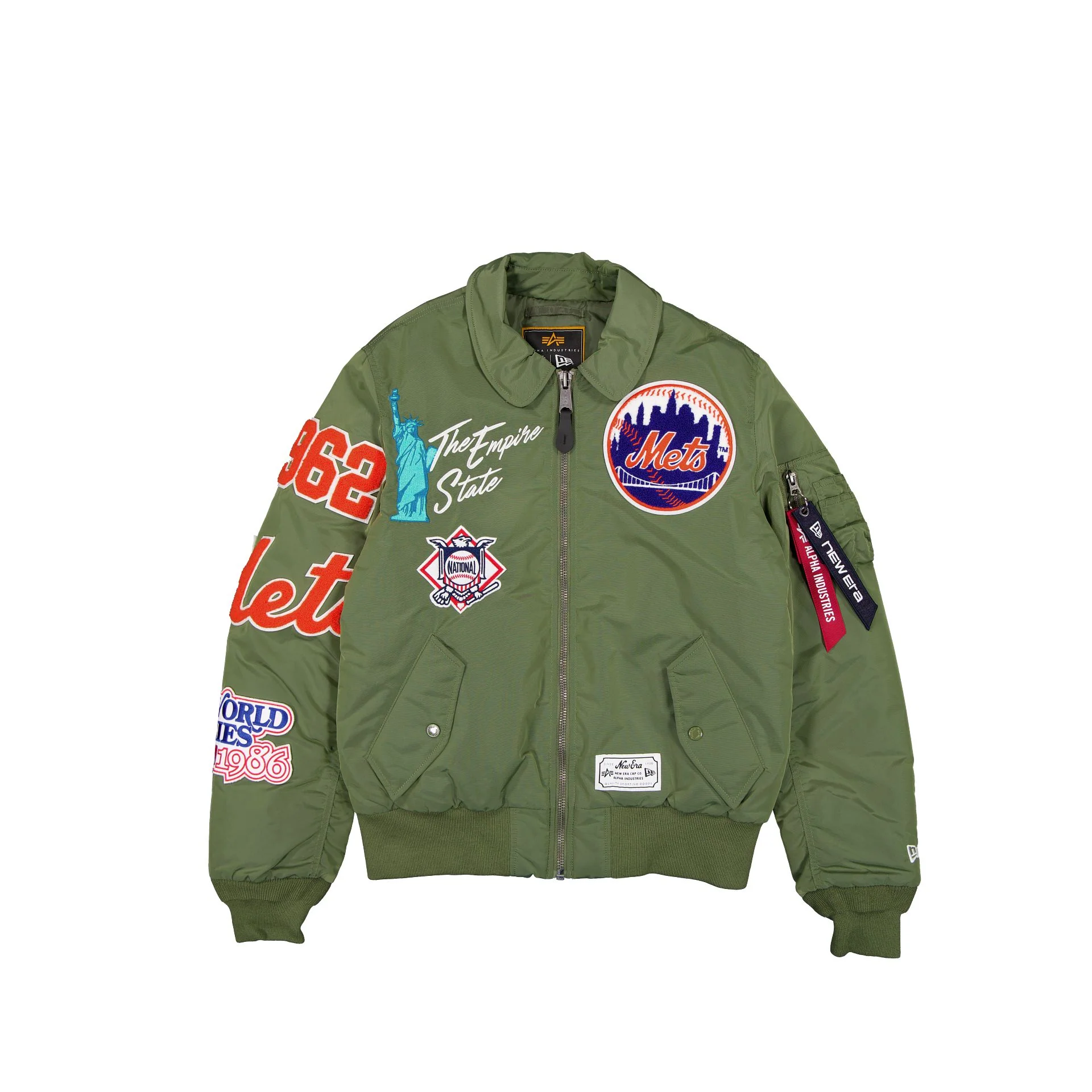 Alpha Industries x New York Mets Sage Green MA-1 Flight Jacket