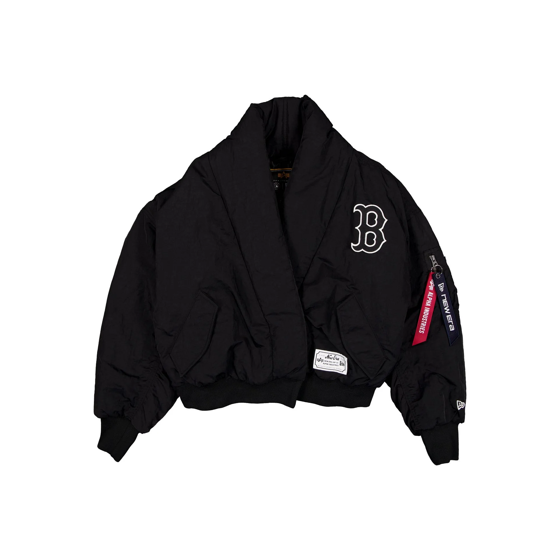 Alpha Industries x Boston Red Sox Women's Black Shawl Collar Flight Jacket