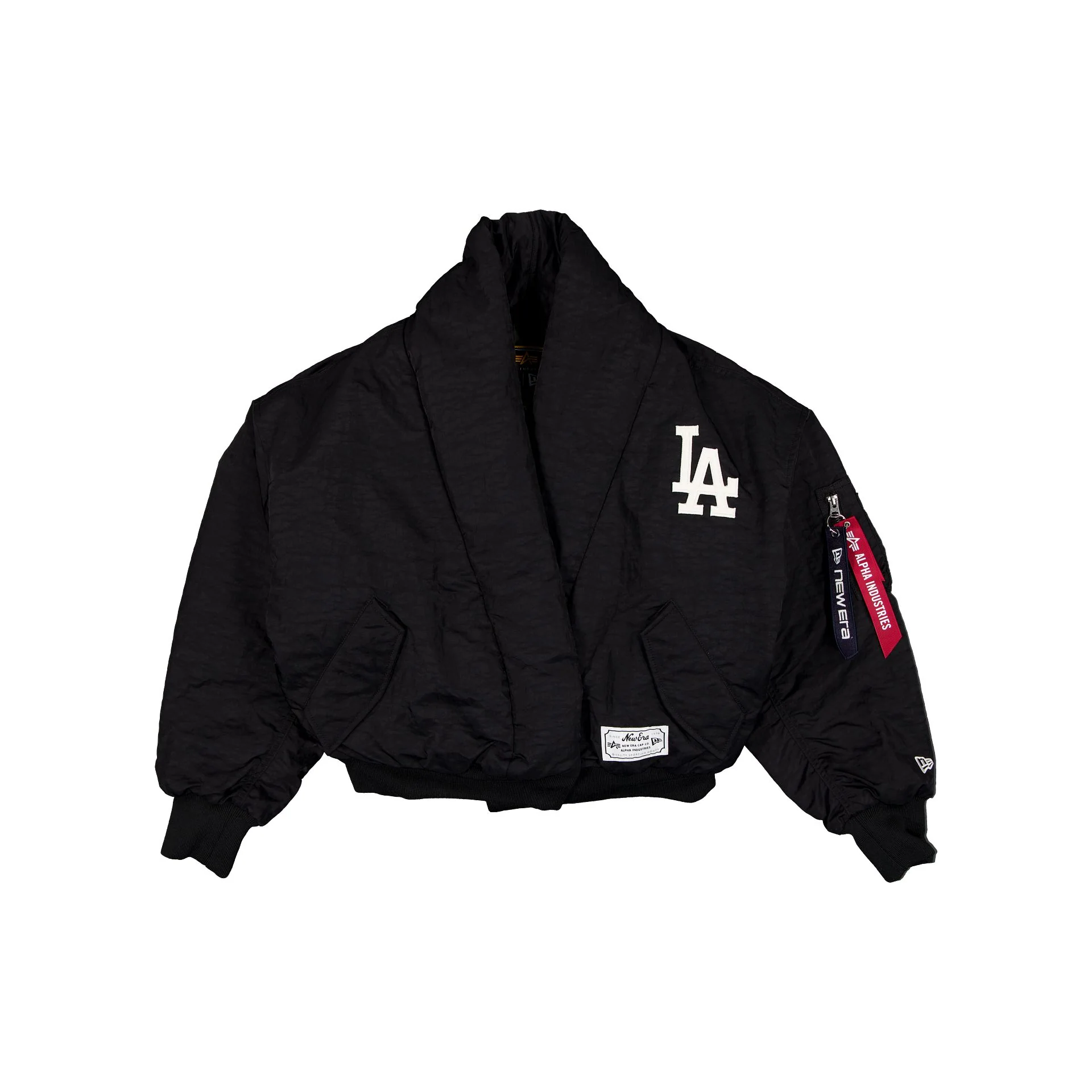 Alpha Industries x Los Angeles Dodgers Women's Black Shawl Collar Flight Jacket