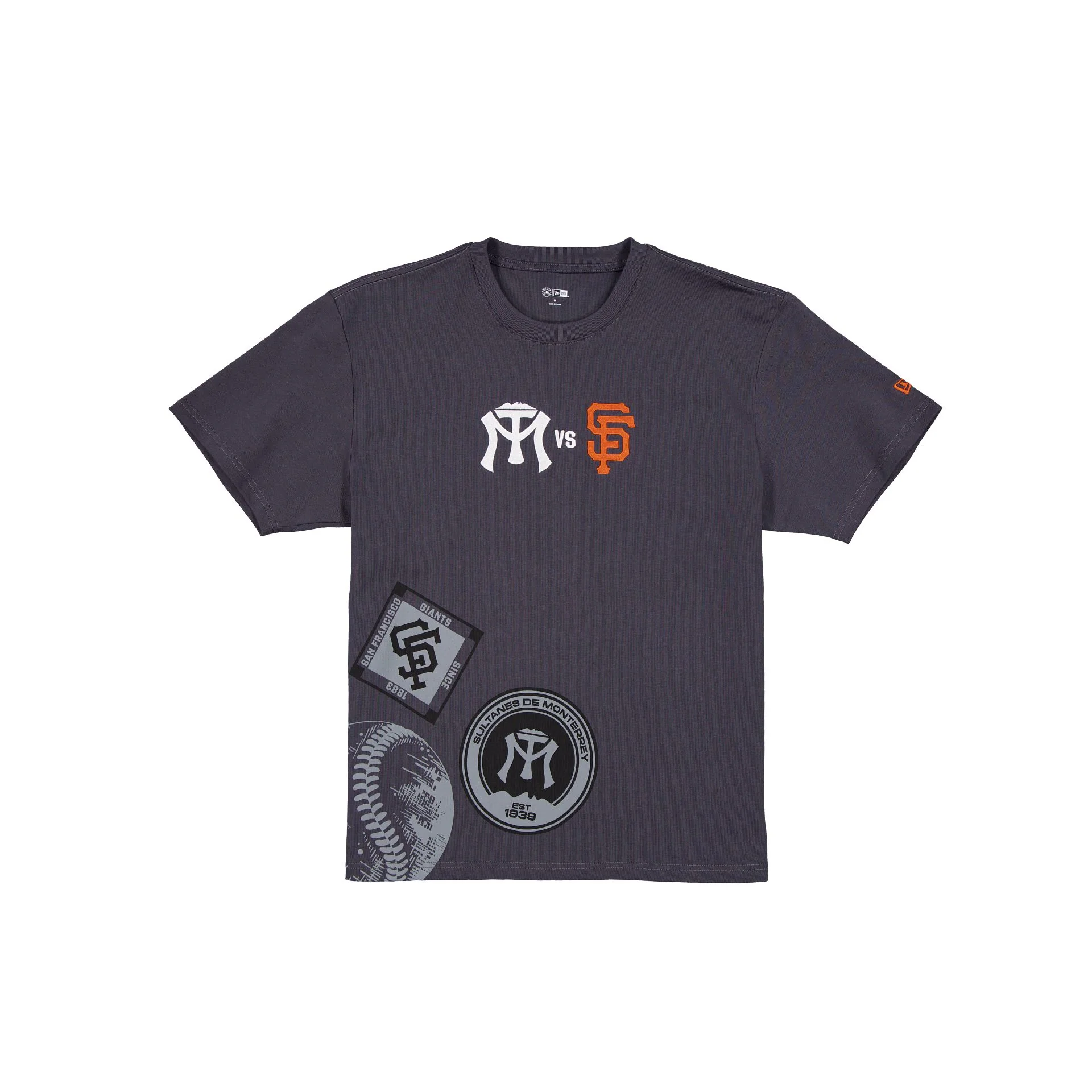 Sultanes De Monterrey vs San Francisco Giants Logos Graphite T-Shirt