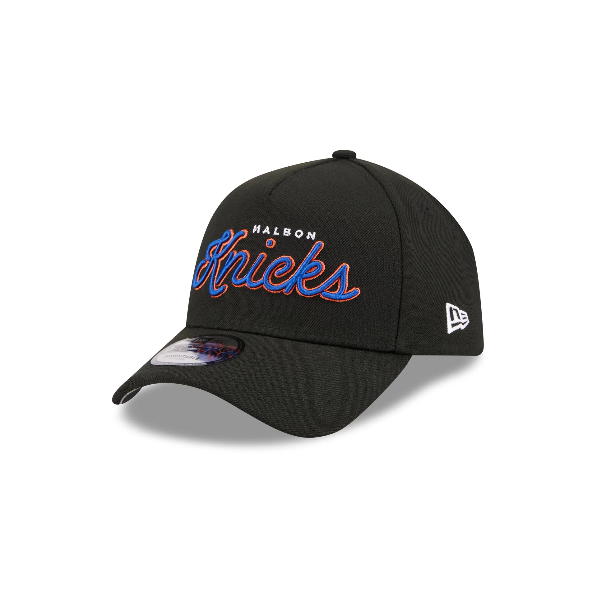 Malbon x New York Knicks Black Script 9FORTY A-Frame Snapback Hat