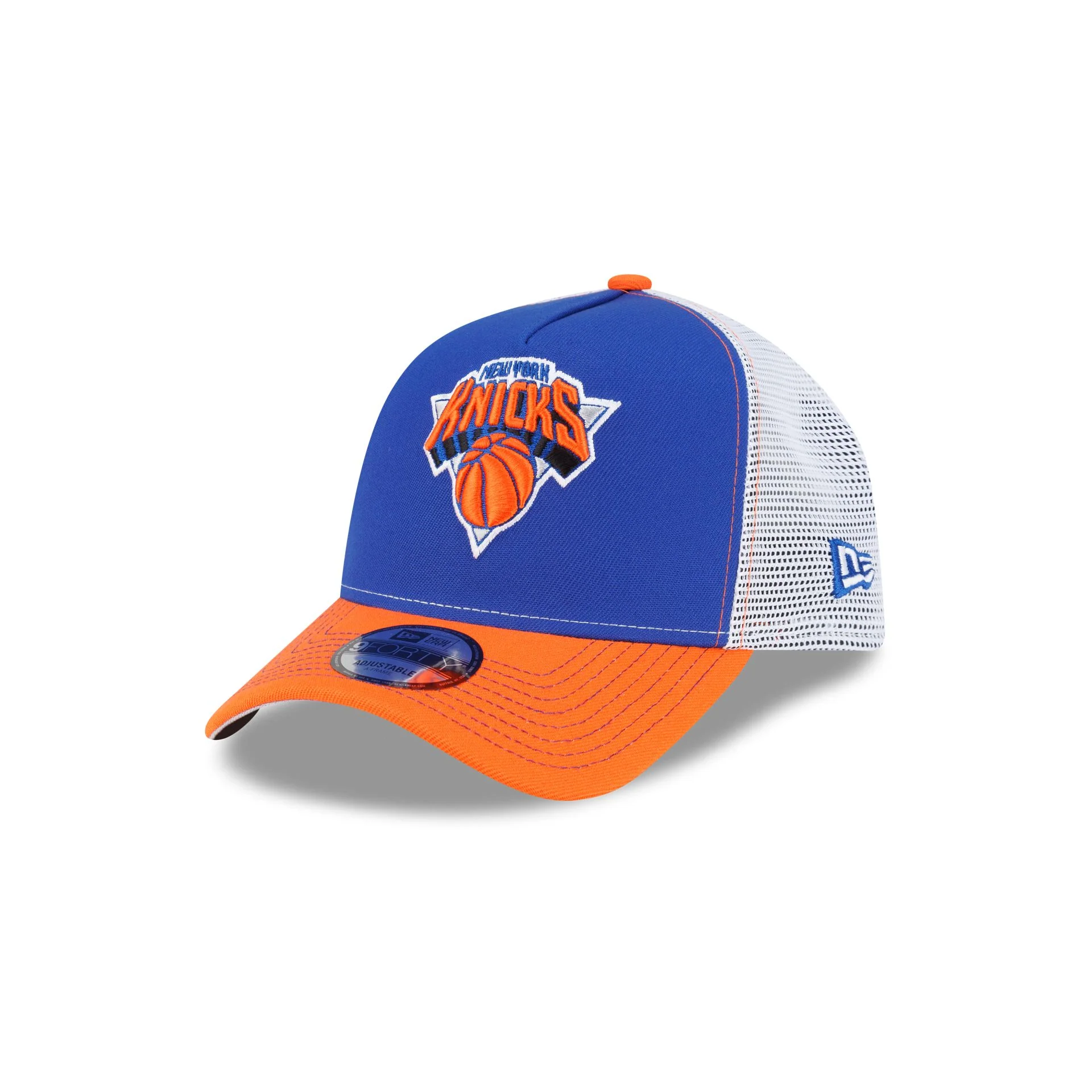 New York Knicks Hardwood Classics 2000s Contrast Stitch 9FORTY A-Frame Trucker Hat